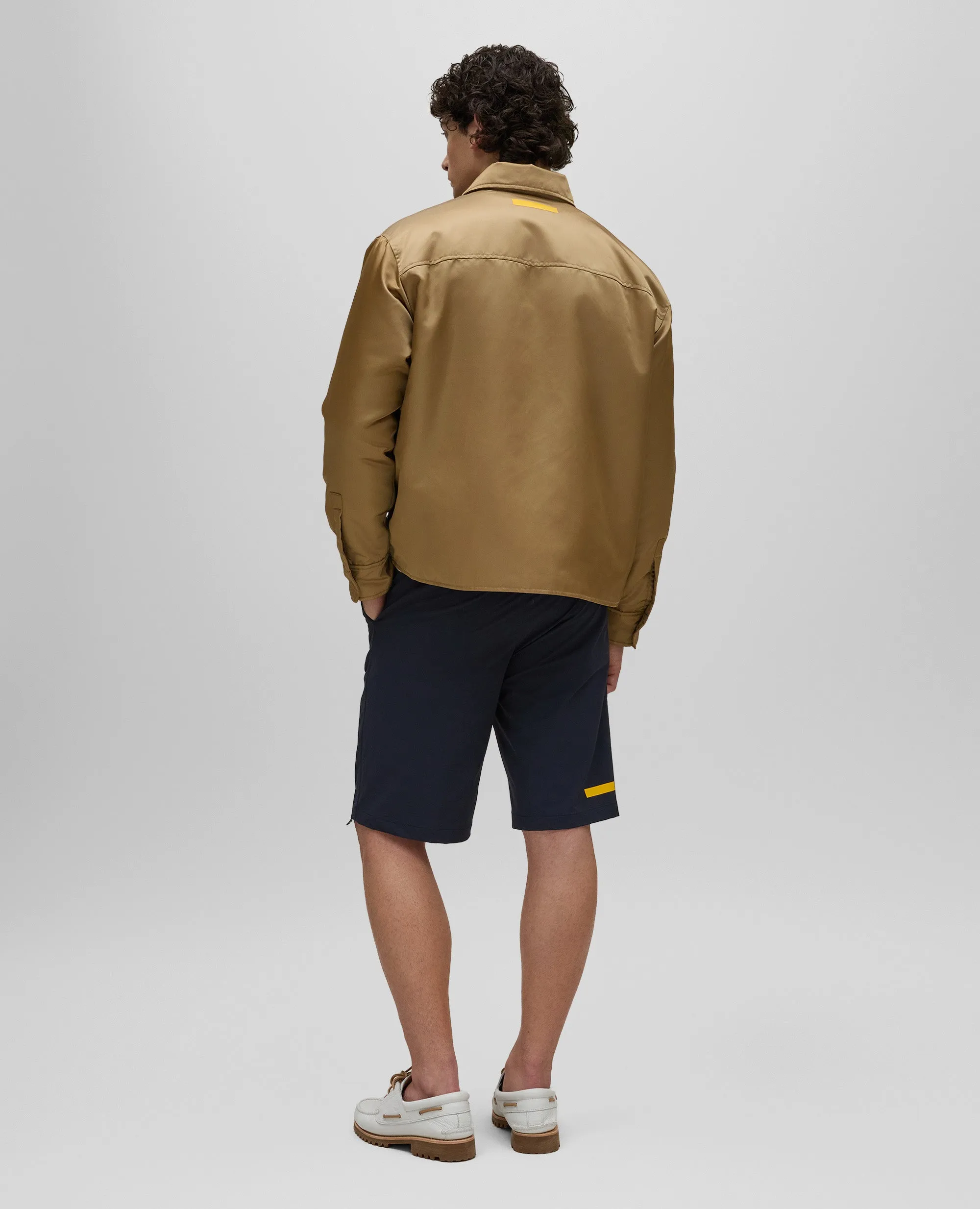 CAMICIA IN RASO BOMBER DI POLIAMMIDE IDROREPELLENTE - NOCCIOLA