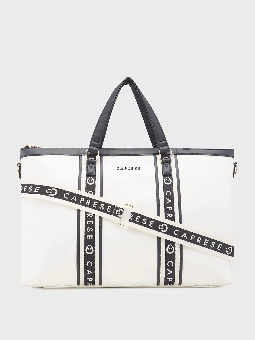 Caprese Trinity Large Cream Laptop Bag
