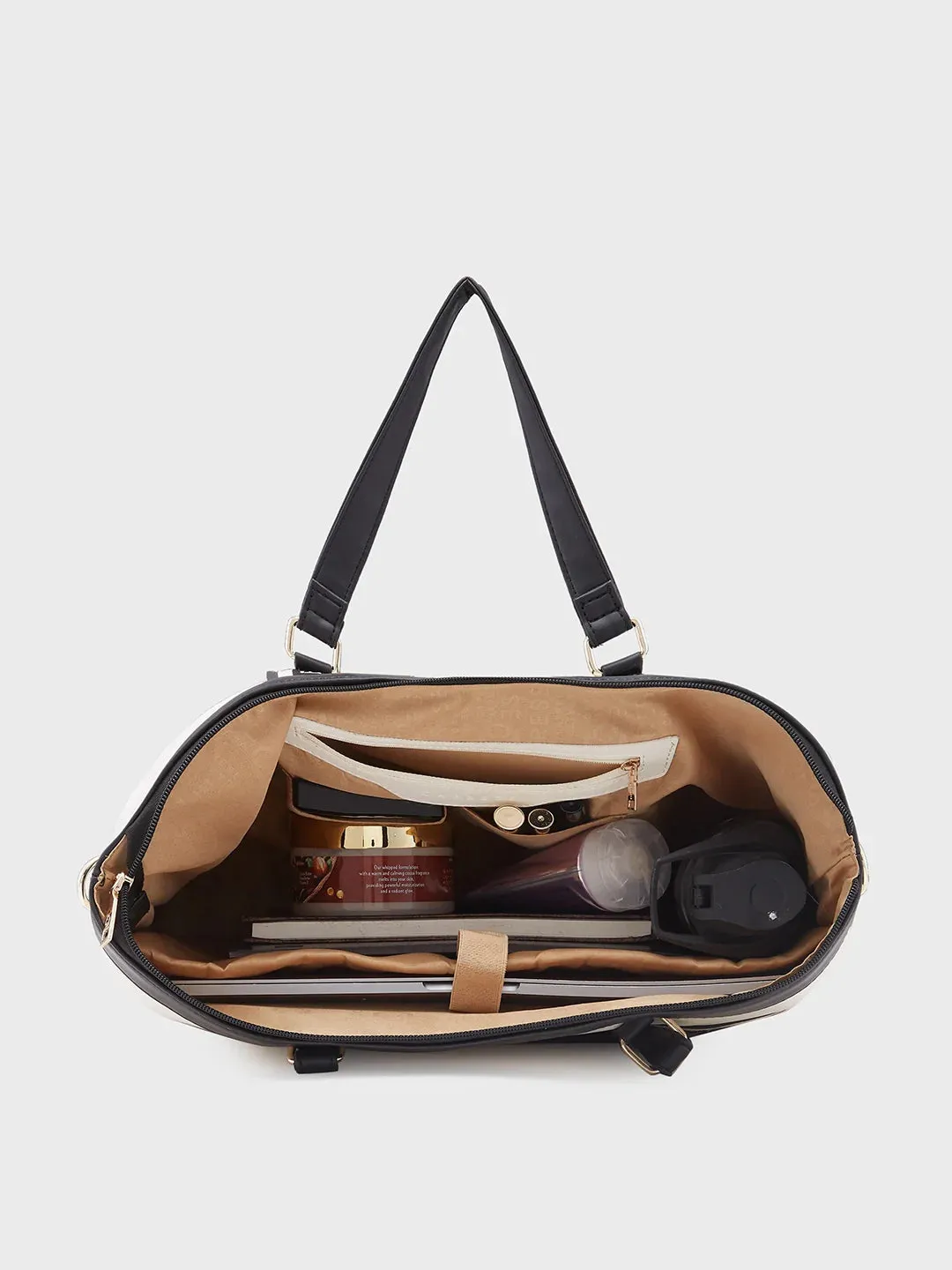 Caprese Trinity Large Cream Laptop Bag