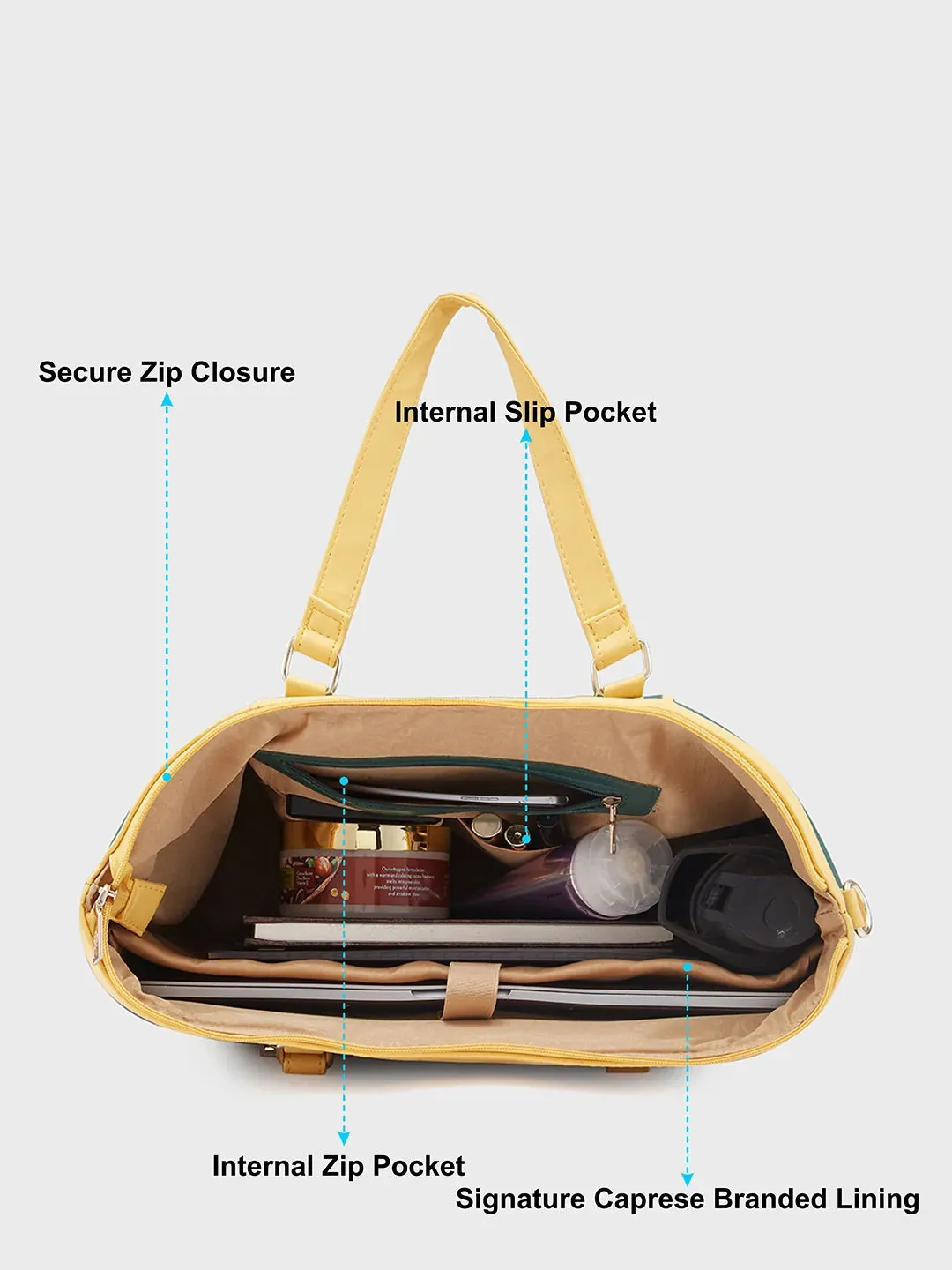 Caprese Trinity Large Dark Green Laptop Bag