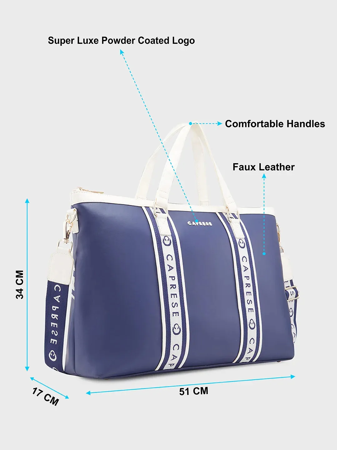 Caprese Trinity Large Navy Laptop Bag