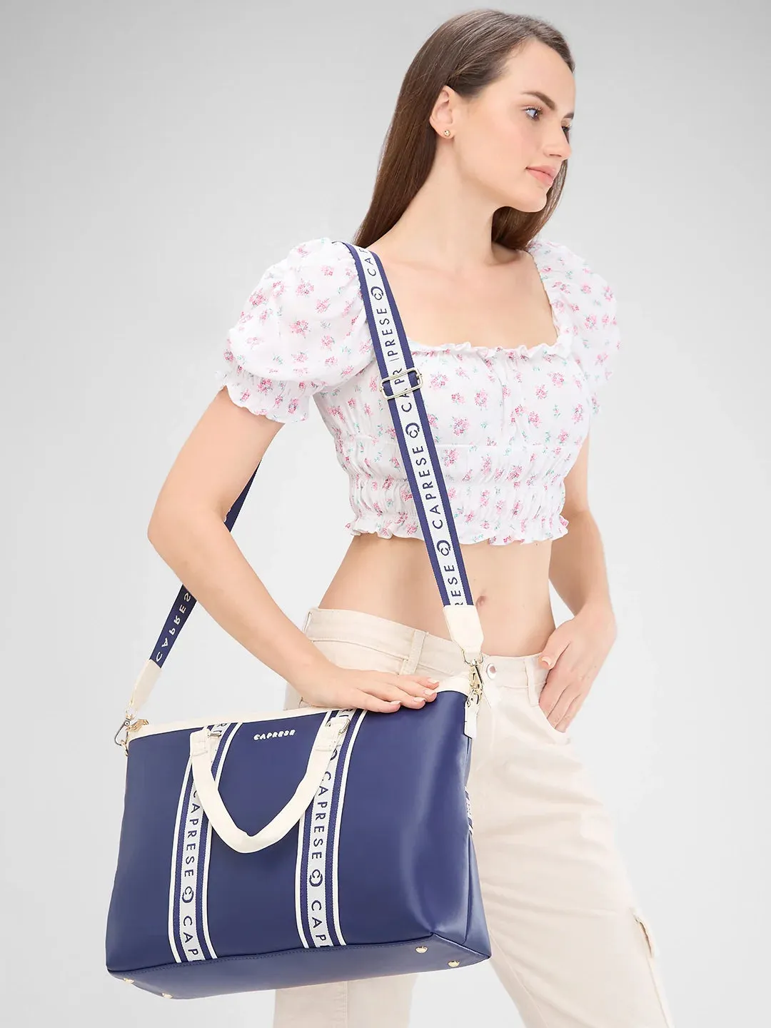 Caprese Trinity Large Navy Laptop Bag