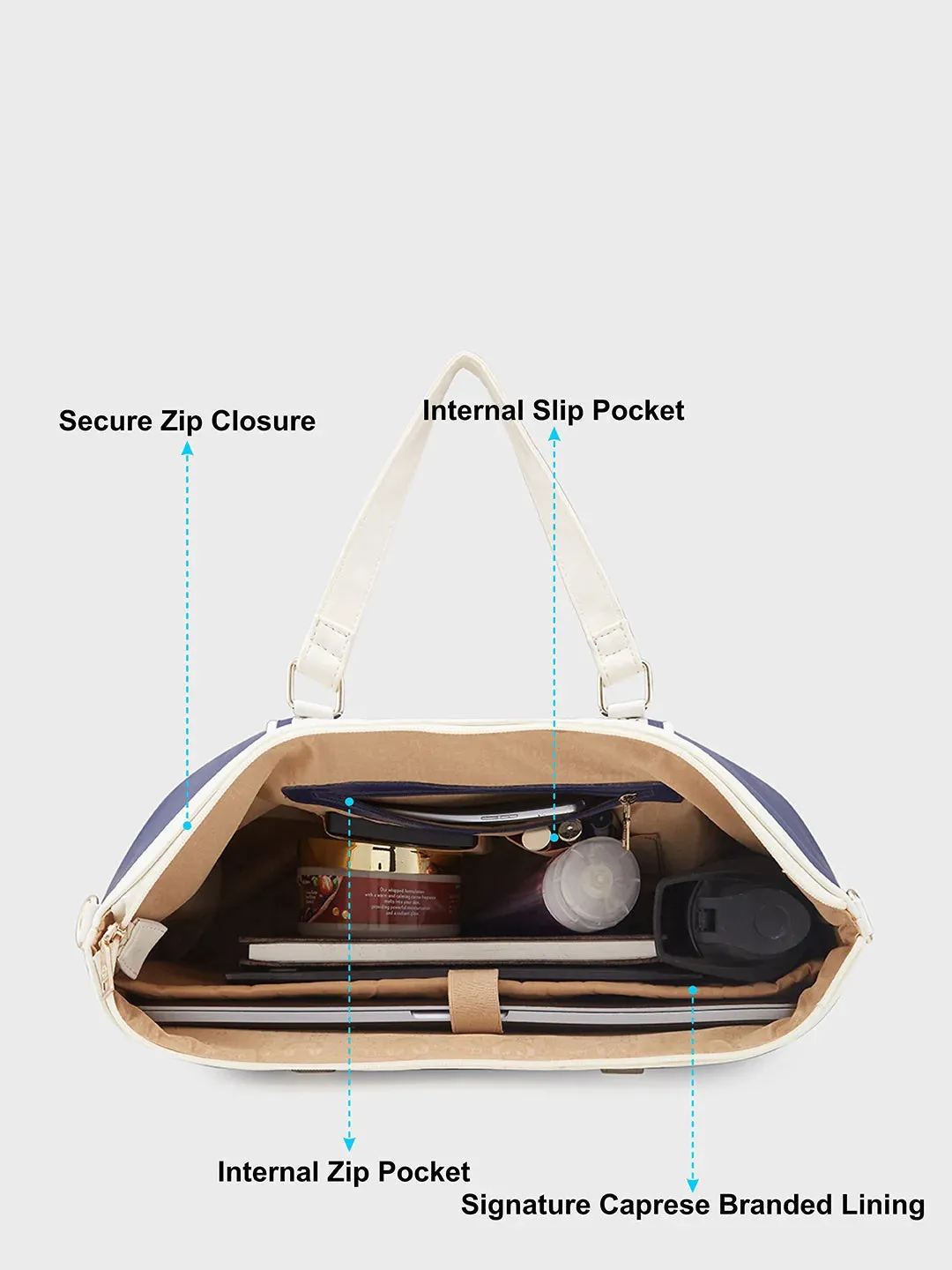 Caprese Trinity Large Navy Laptop Bag