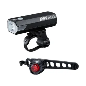Cateye AMPP400/ORB-RC HL-EL085RC/TL-LD160RC Combo Set Black