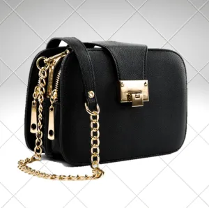 Chain Strap Leather Shoulder Bag