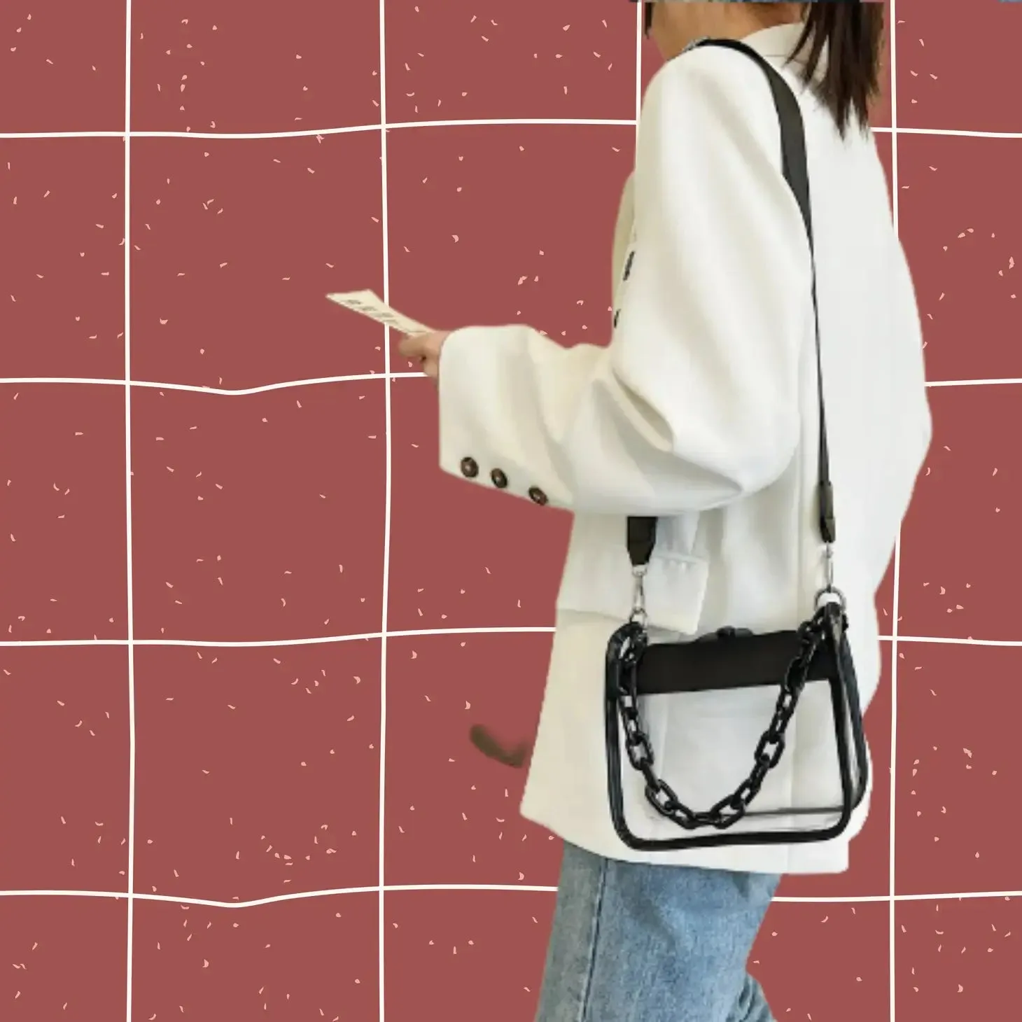 Chain Strap Stadium Crossbody
