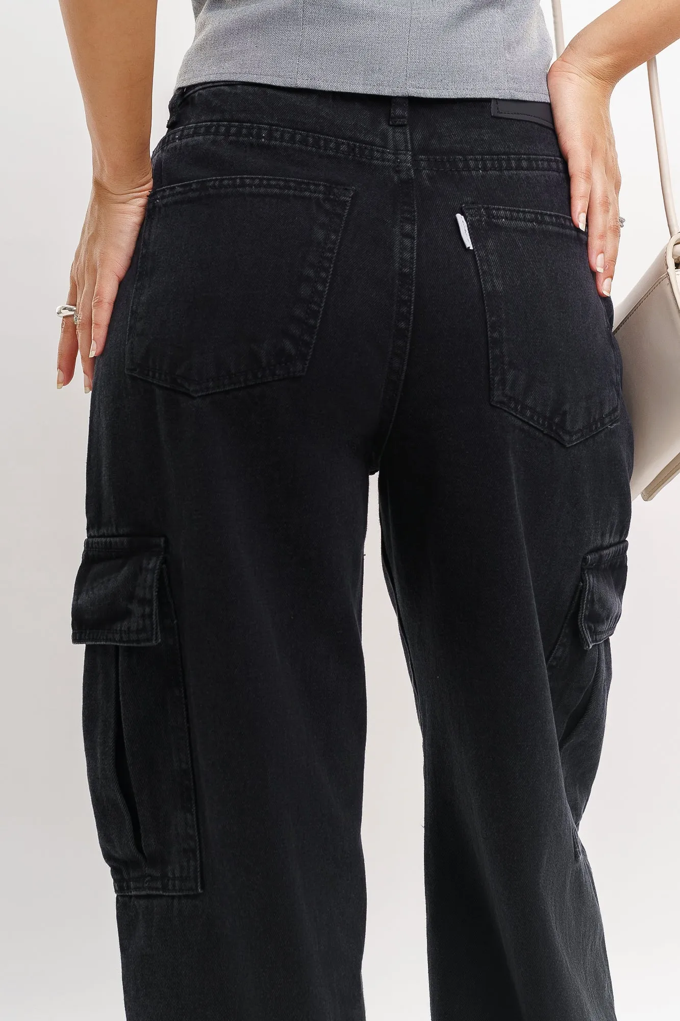 Charcoal Black Cargo Jeans