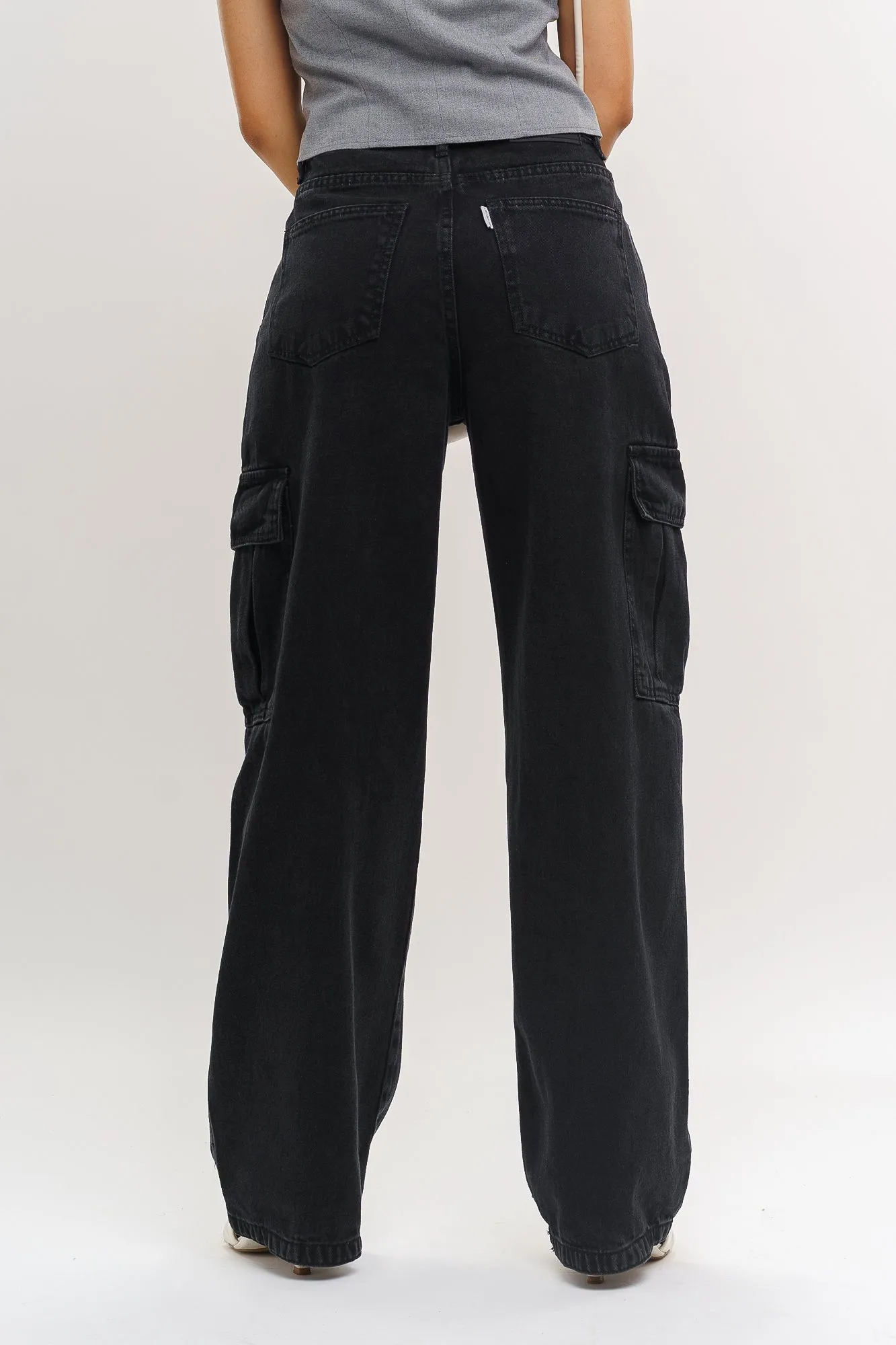Charcoal Black Cargo Jeans
