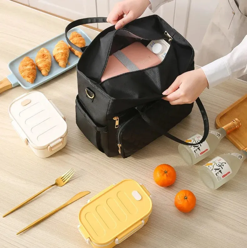 Chic Large-Capacity Lunch Tote Bag – Insulated & Waterproof for Work, Travel, Picnics & Mommy Essentials