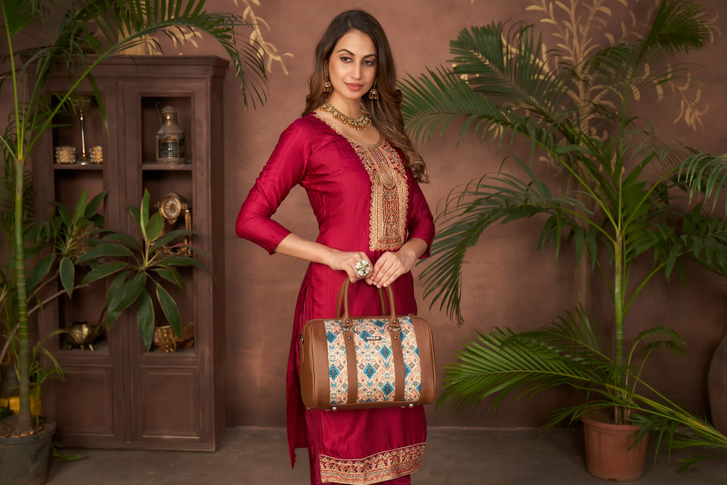 Chic Vegan Leather Women's Handbag - Double Handles for Style & Function