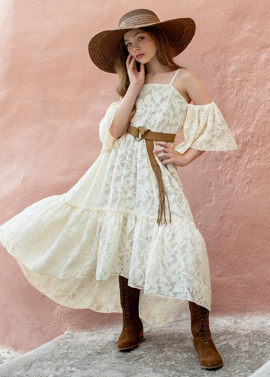 Chloe Dress in Bone White