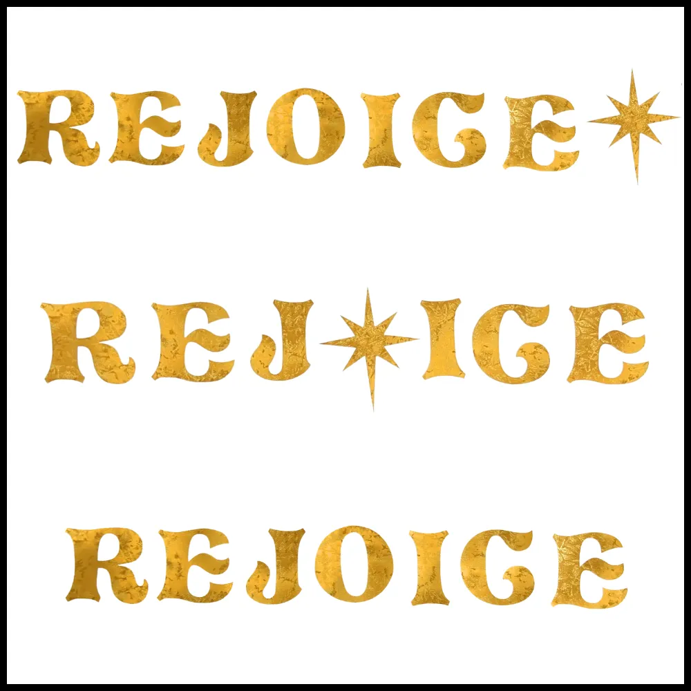 Christmas Fused Applique Word - REJOICE