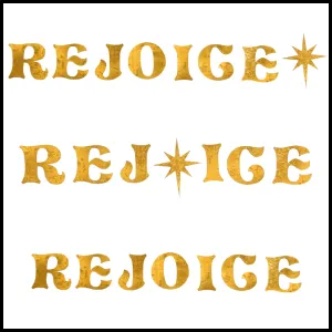 Christmas Fused Applique Word - REJOICE