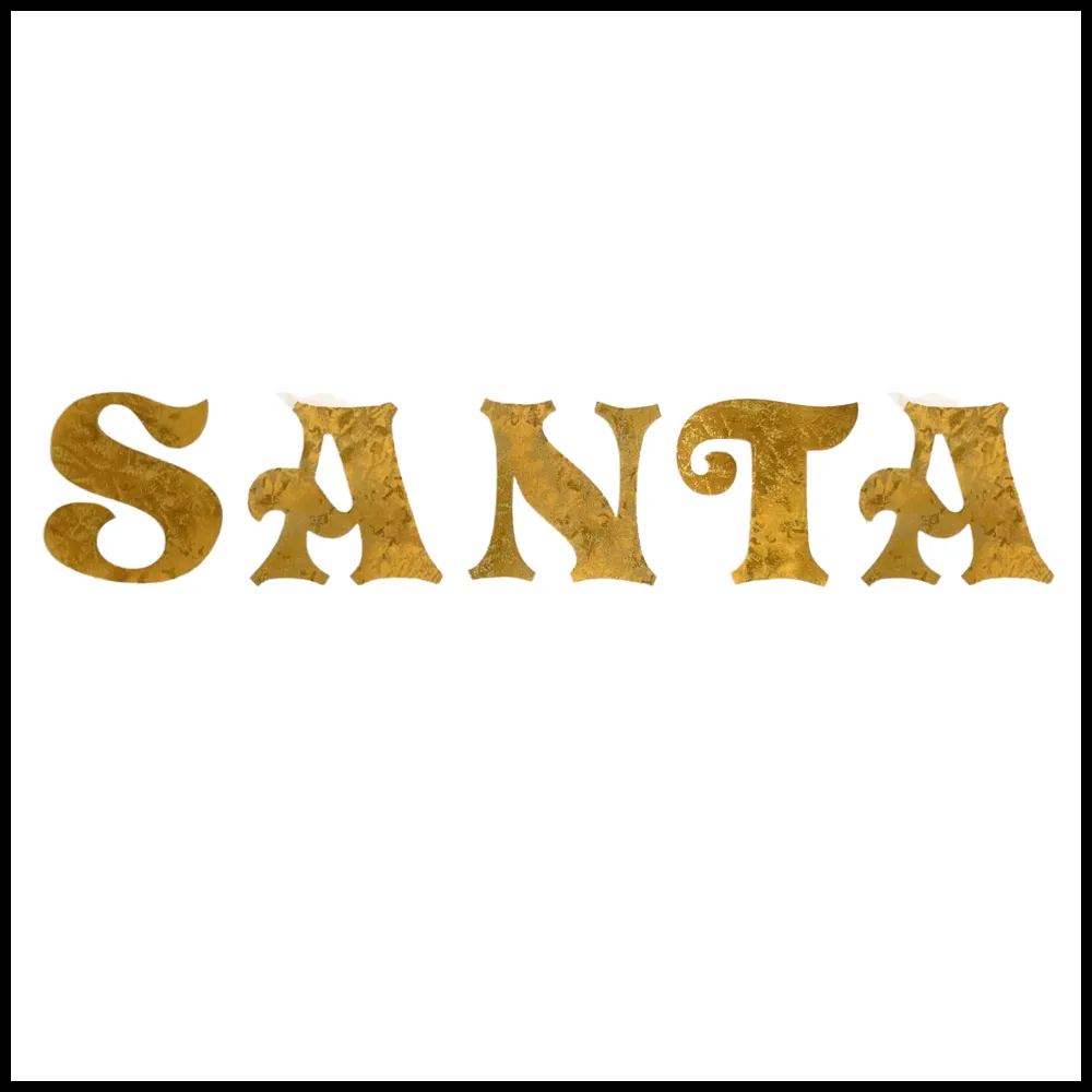 Christmas Fused Applique Word - SANTA