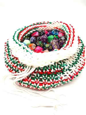Christmas Holiday Drawstring Dice Bag, DND, Dice Pouch