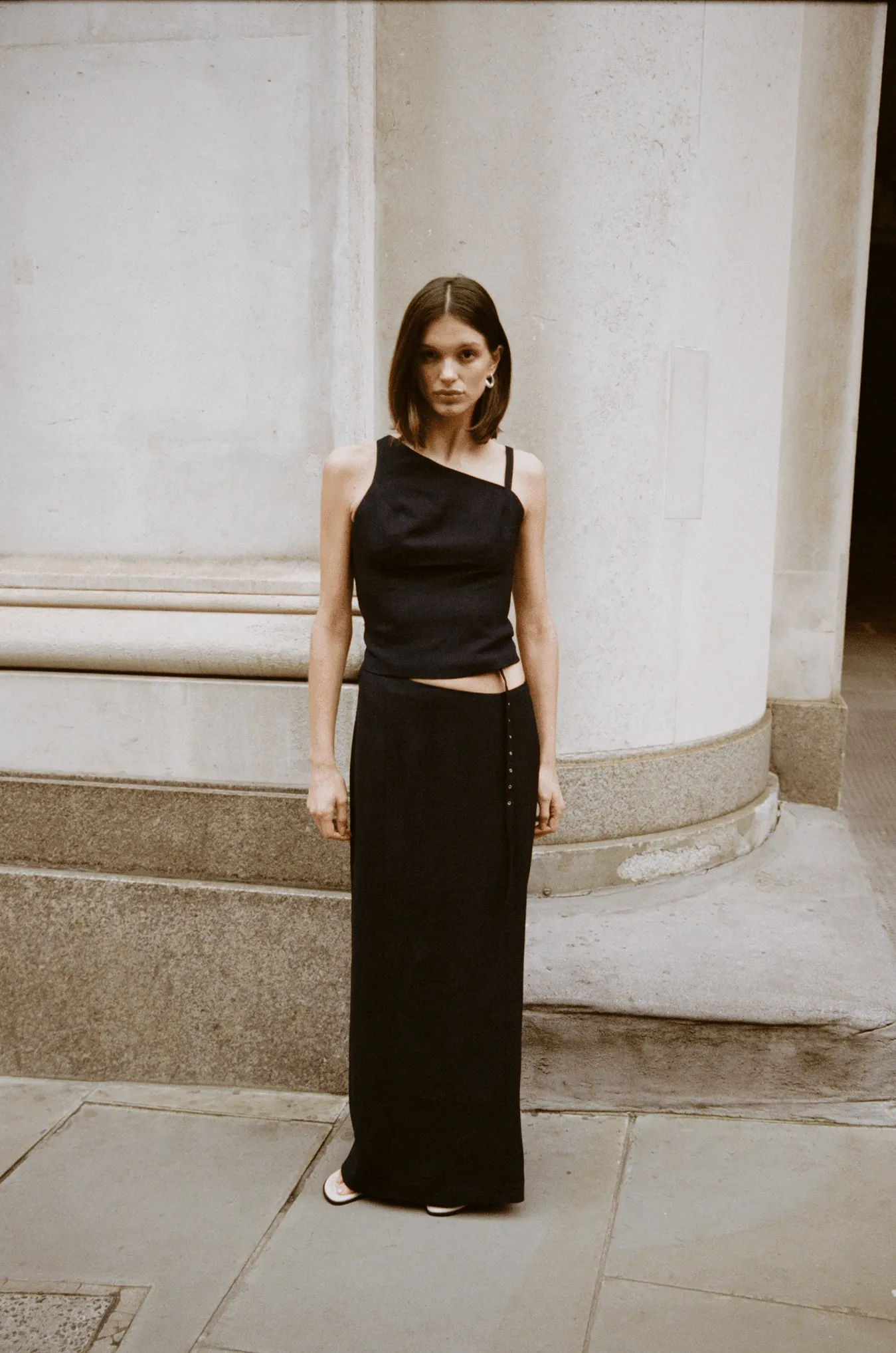 CHROME VISION ASYMMETRIC BODICE | BLACK
