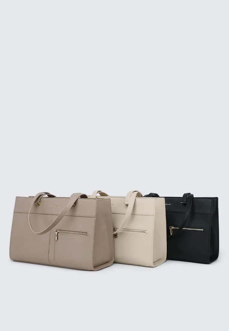Cody Multi-compartment Tote Bag (Beige)