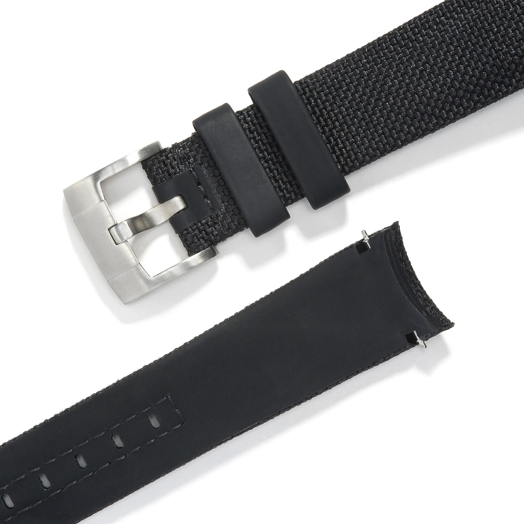 Curved End Nylon Strap with Tang Buckle for Rolex Sub Ceramic No-Date