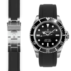 Curved End Rubber Strap for Rolex Submariner No-Date Deployant