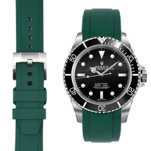 Curved End Rubber Strap for Rolex Submariner No-Date with Tang Buckle