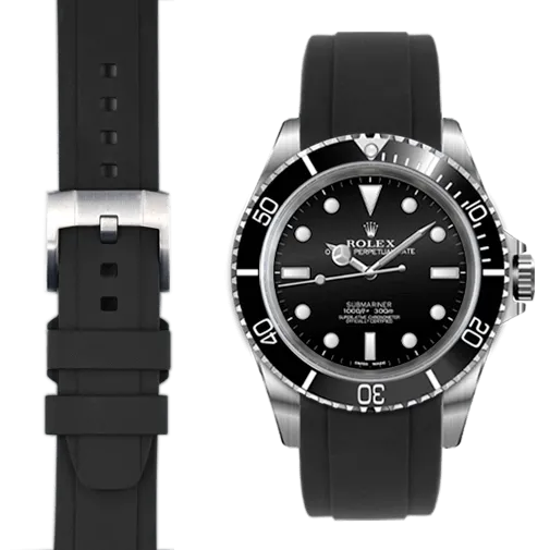 Curved End Rubber Strap for Rolex Submariner No-Date with Tang Buckle