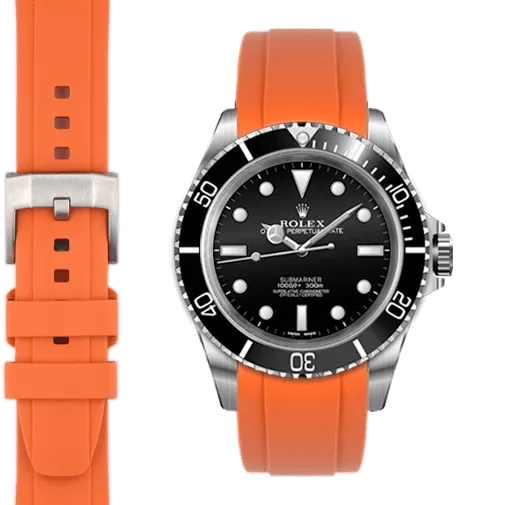 Curved End Rubber Strap for Rolex Submariner No-Date with Tang Buckle