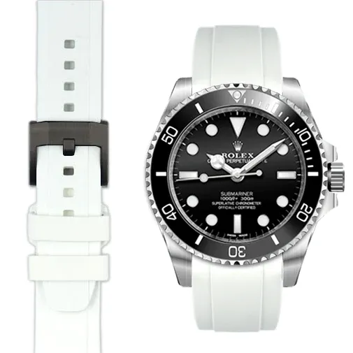 Curved End Rubber Strap for Rolex Submariner No-Date with Tang Buckle