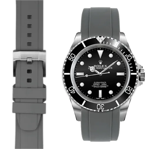 Curved End Rubber Strap for Rolex Submariner No-Date with Tang Buckle