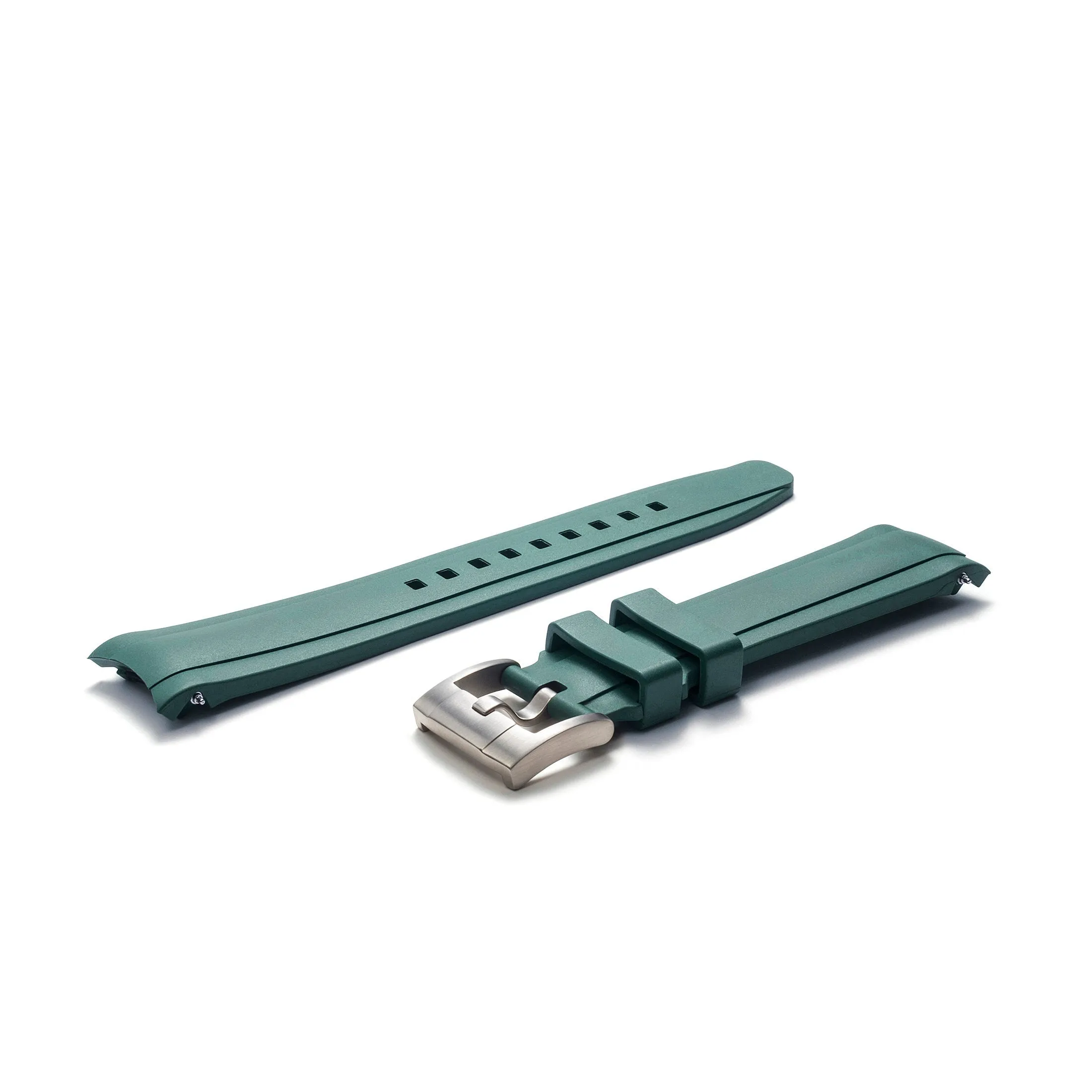 Curved End Rubber Strap for Rolex Submariner with Tang Buckle
