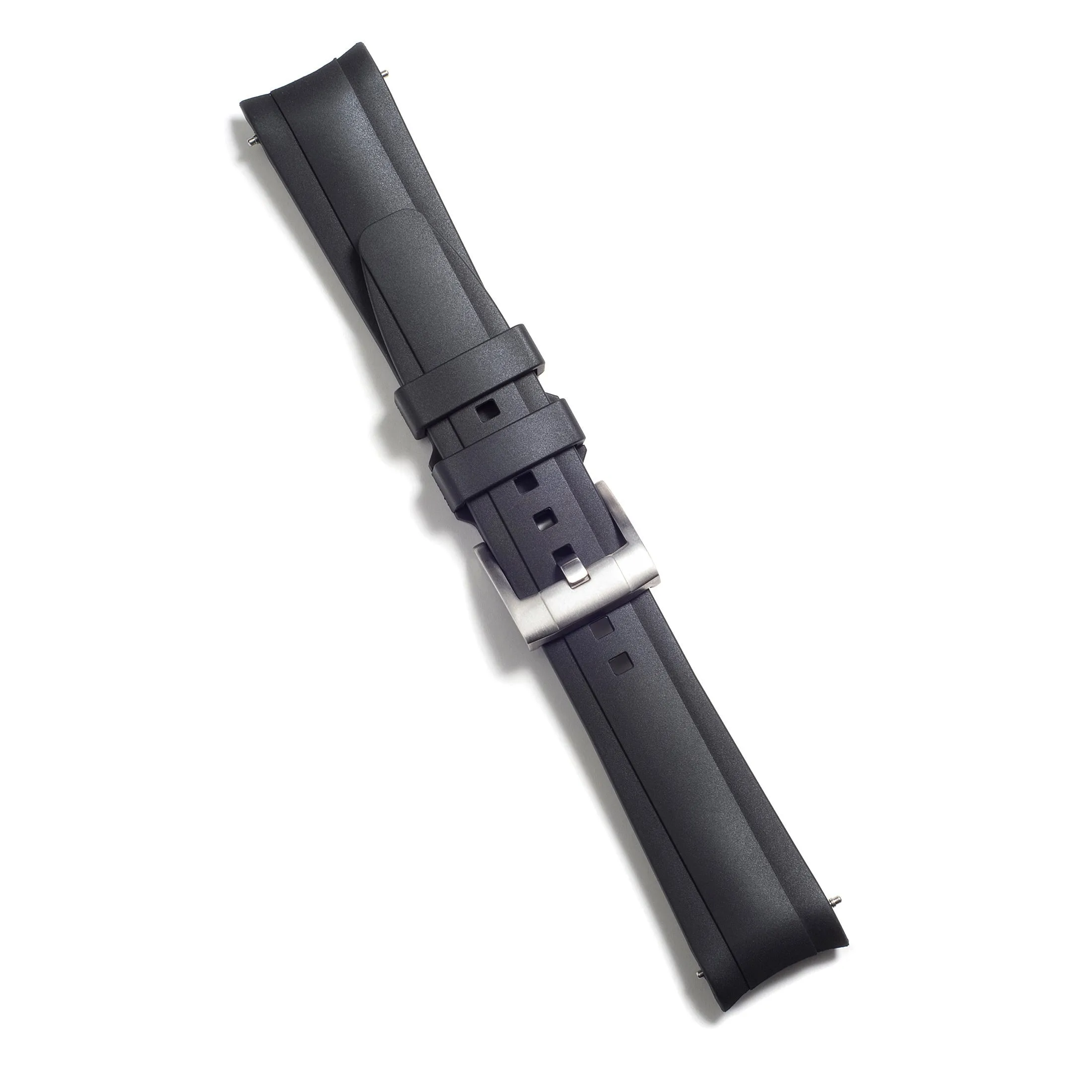 Curved End Rubber Strap for Rolex Submariner with Tang Buckle