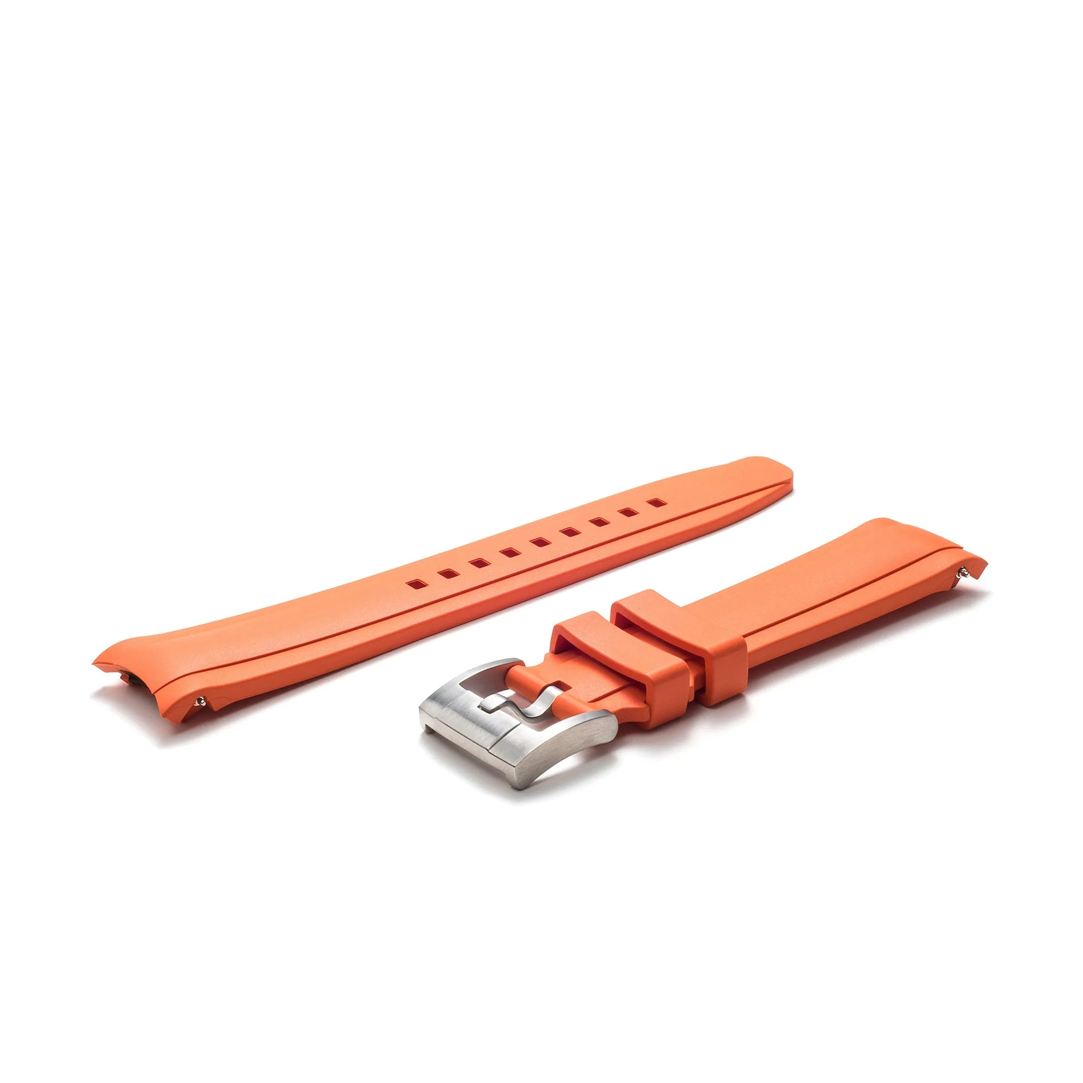 Curved End Rubber Strap for Rolex Submariner with Tang Buckle