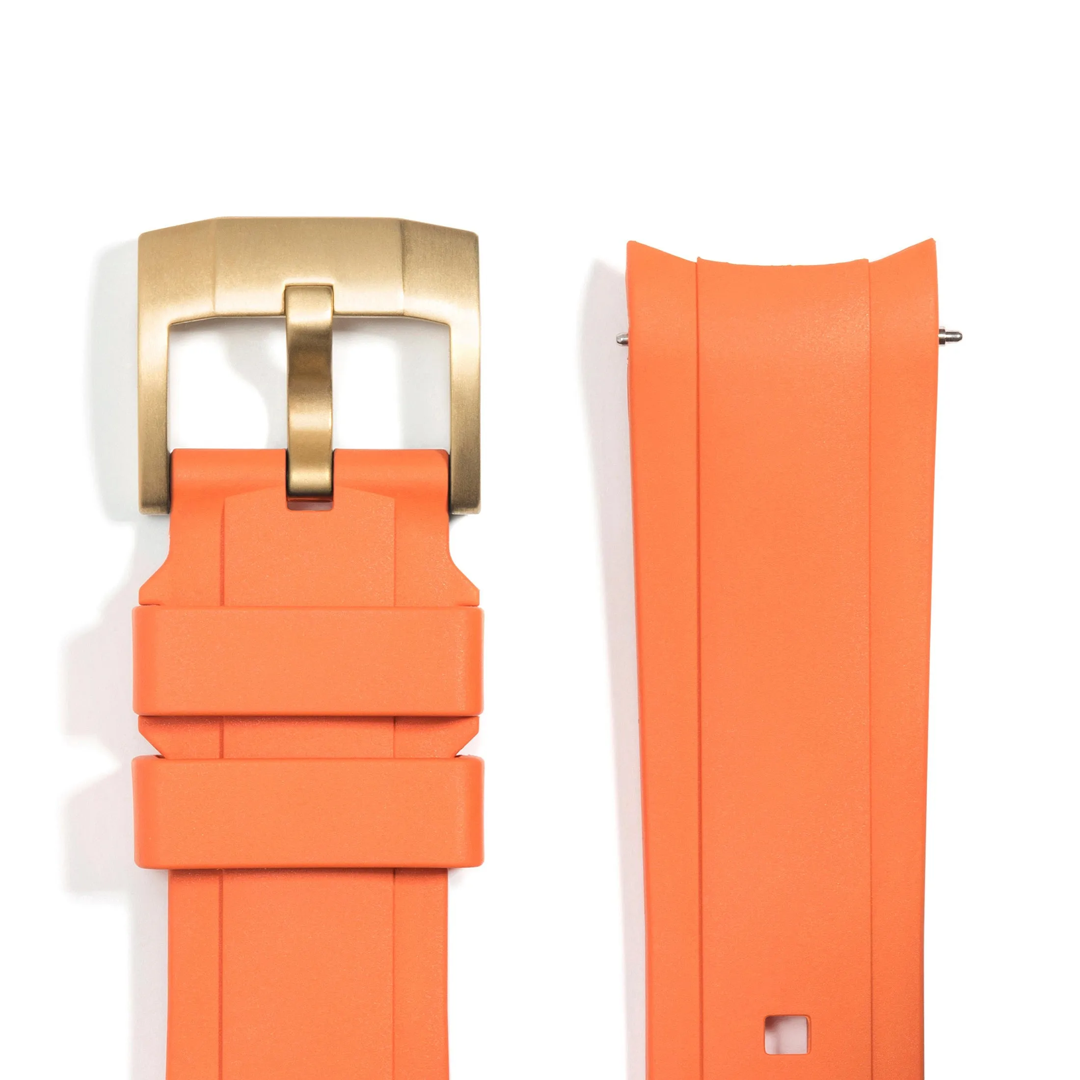 Curved End Rubber Strap for Rolex Submariner with Tang Buckle