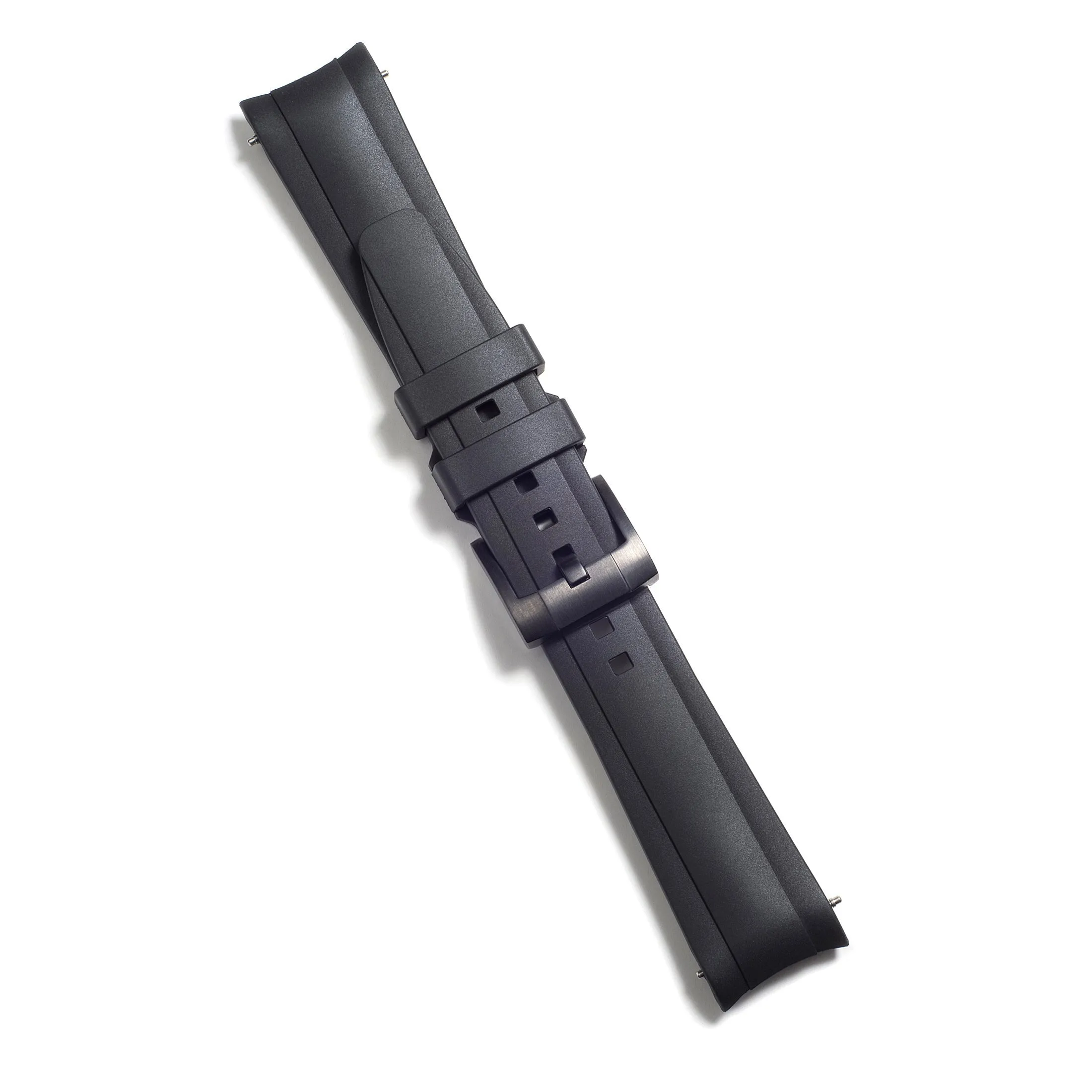 Curved End Rubber Strap for Rolex Submariner with Tang Buckle