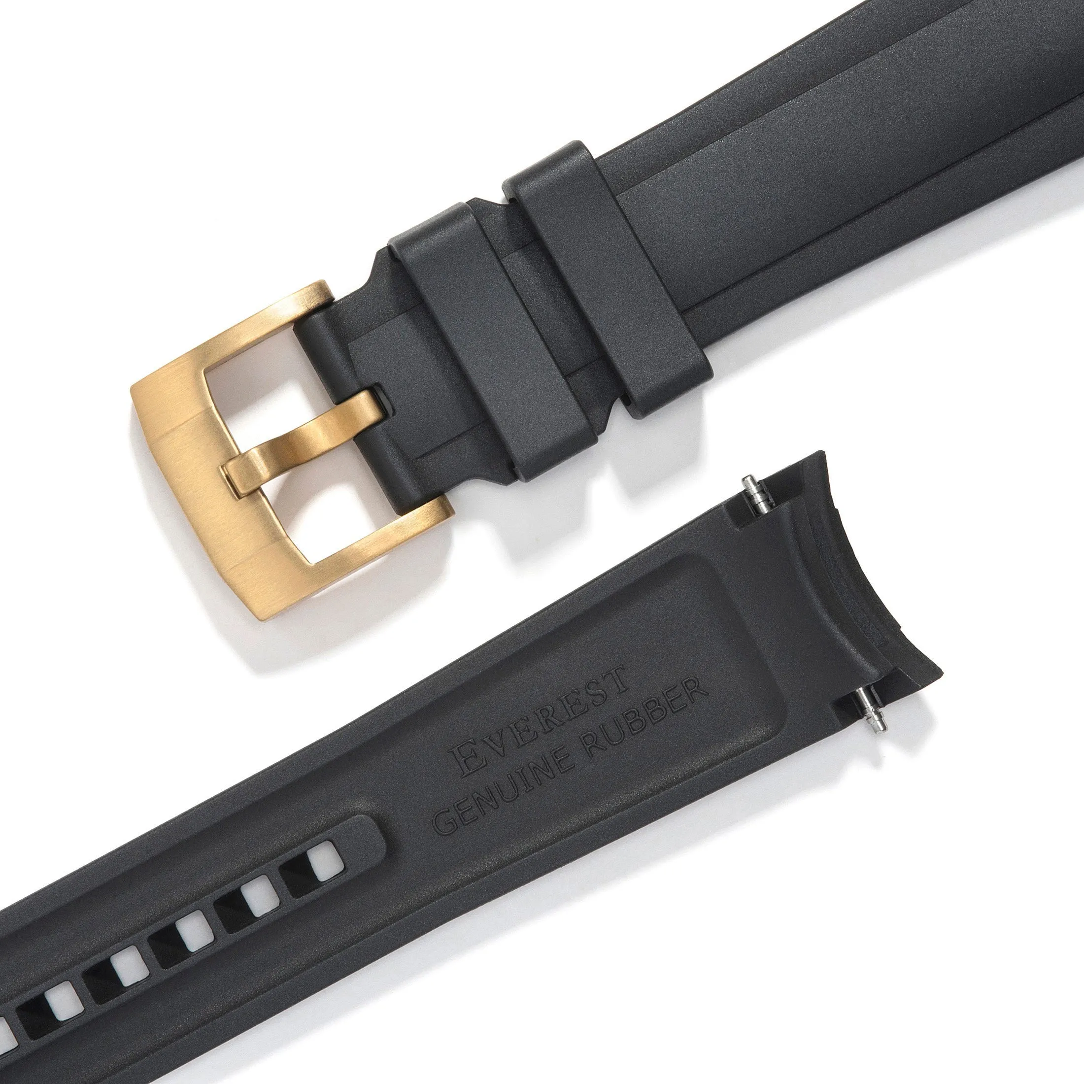 Curved End Rubber Strap for Rolex Submariner with Tang Buckle