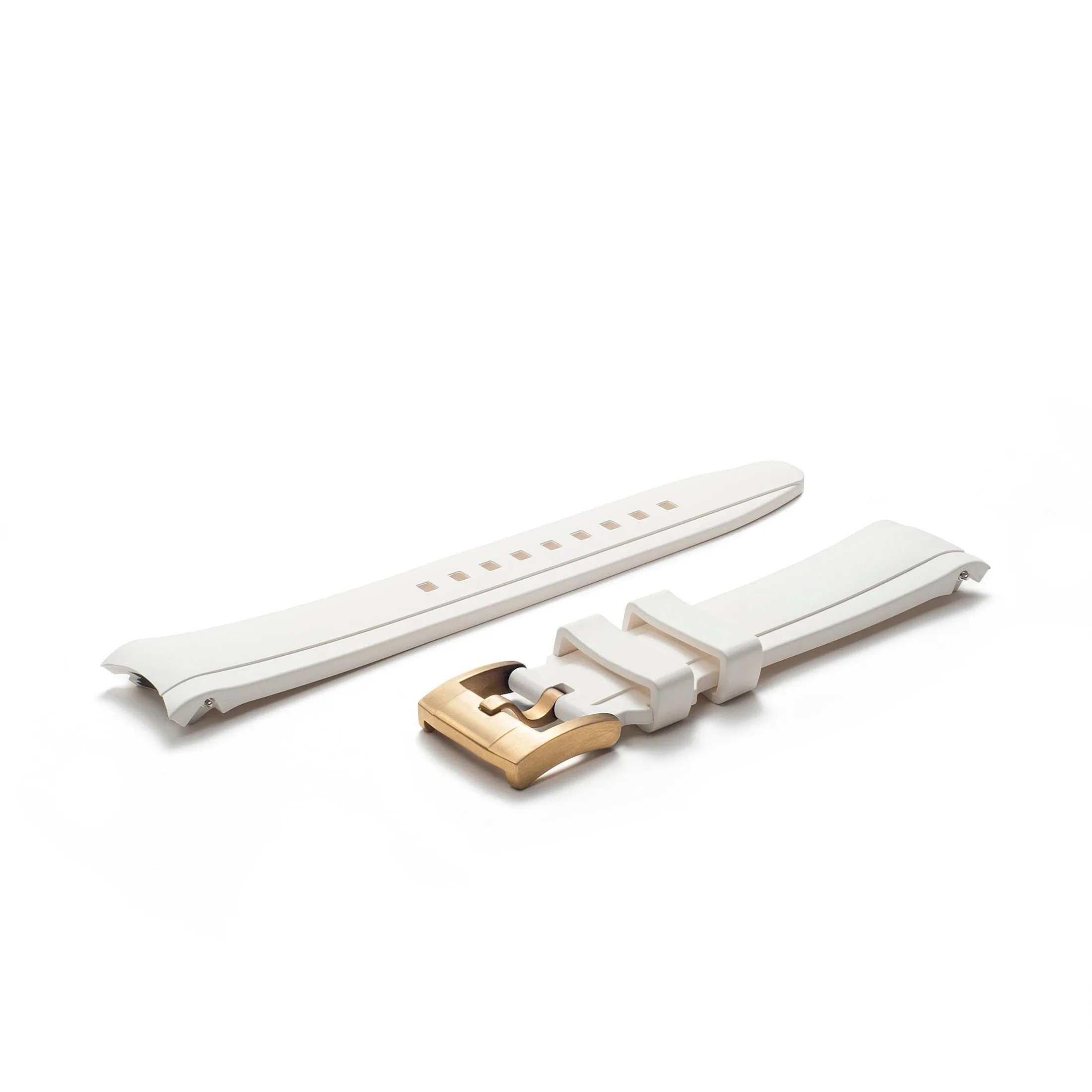 Curved End Rubber Strap for Rolex Submariner with Tang Buckle