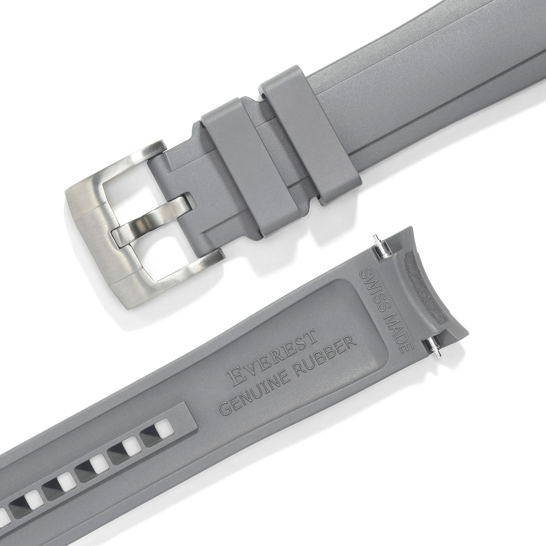 Curved End Rubber Strap for Rolex Submariner with Tang Buckle