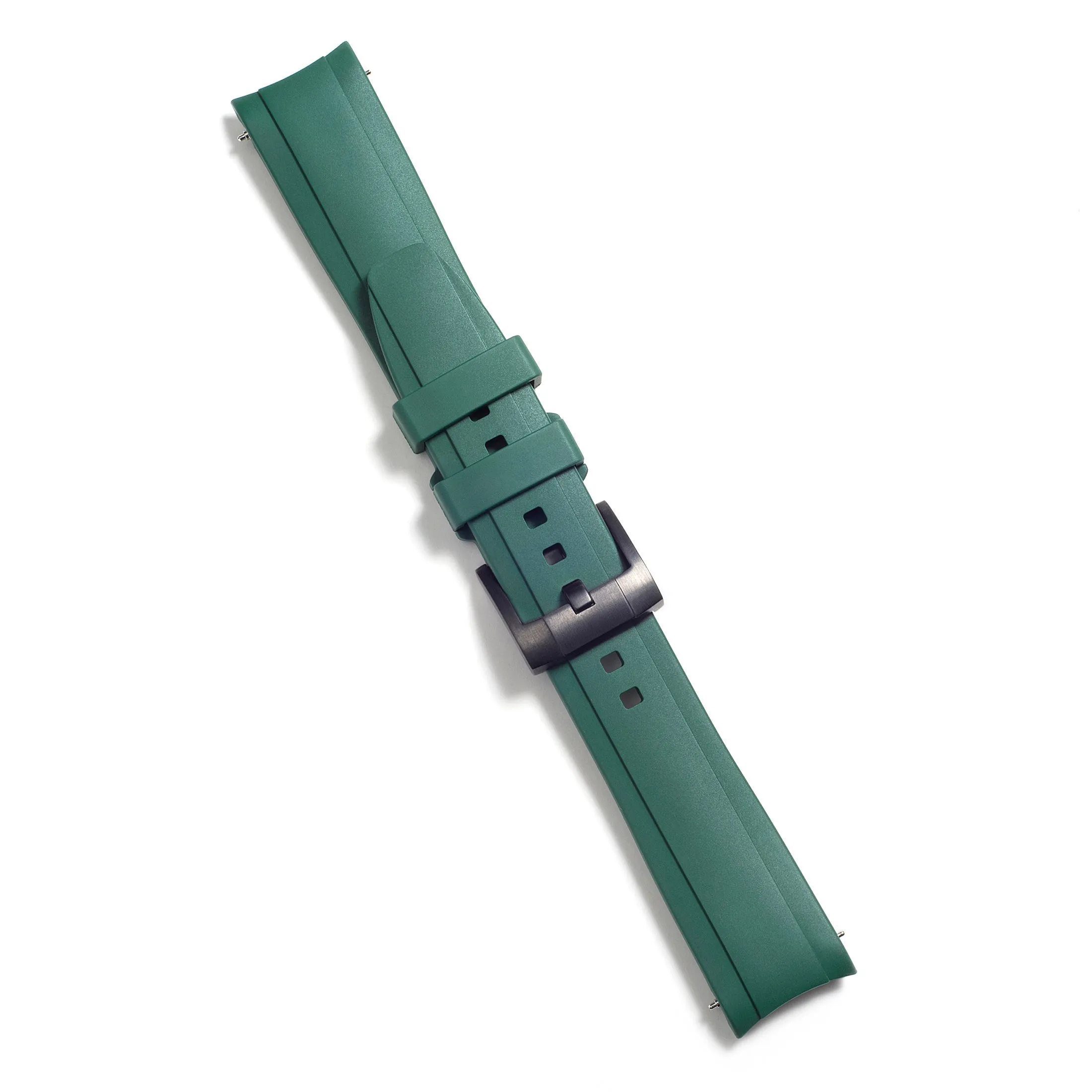 Curved End Rubber Strap for Rolex Submariner with Tang Buckle