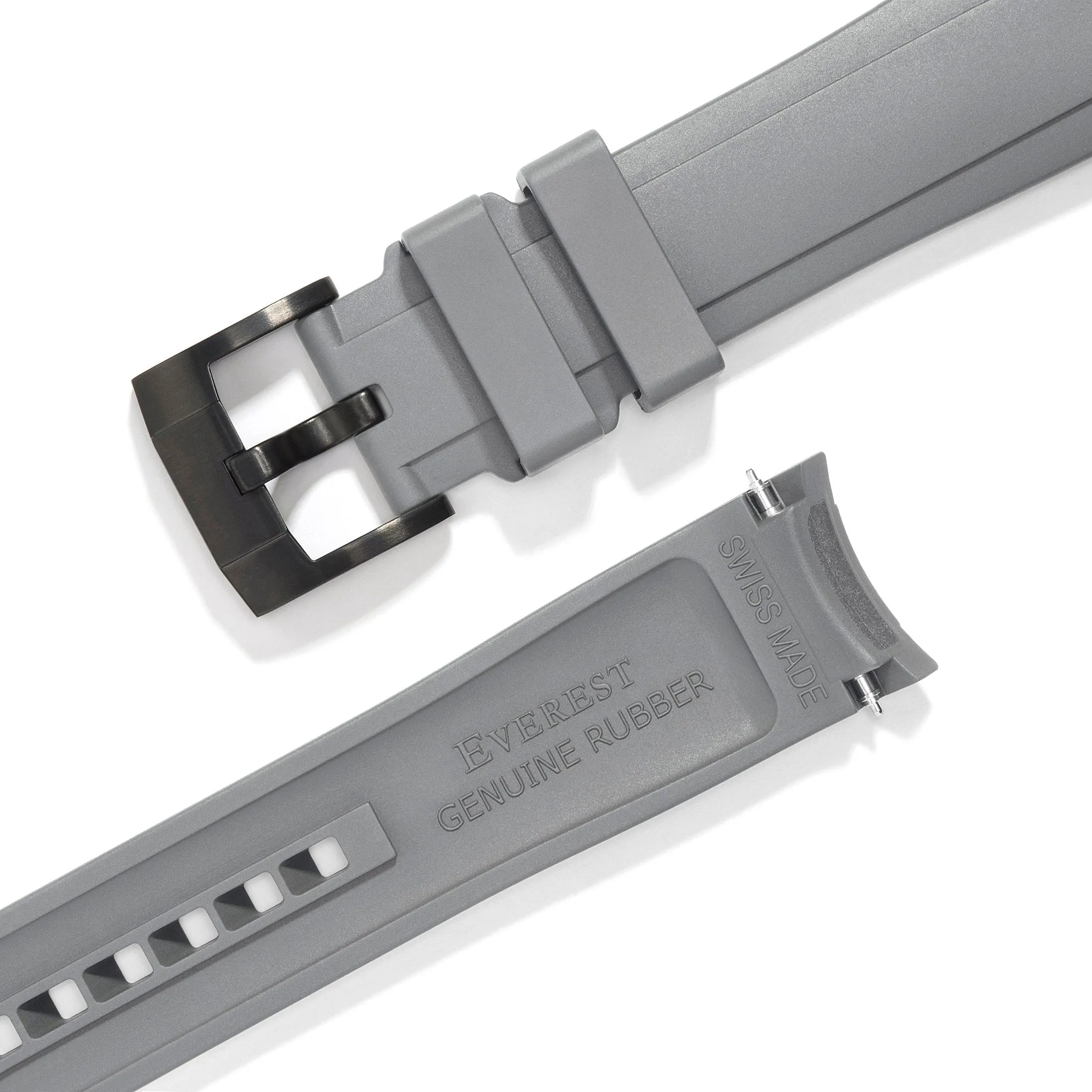 Curved End Rubber Strap for Rolex Submariner with Tang Buckle
