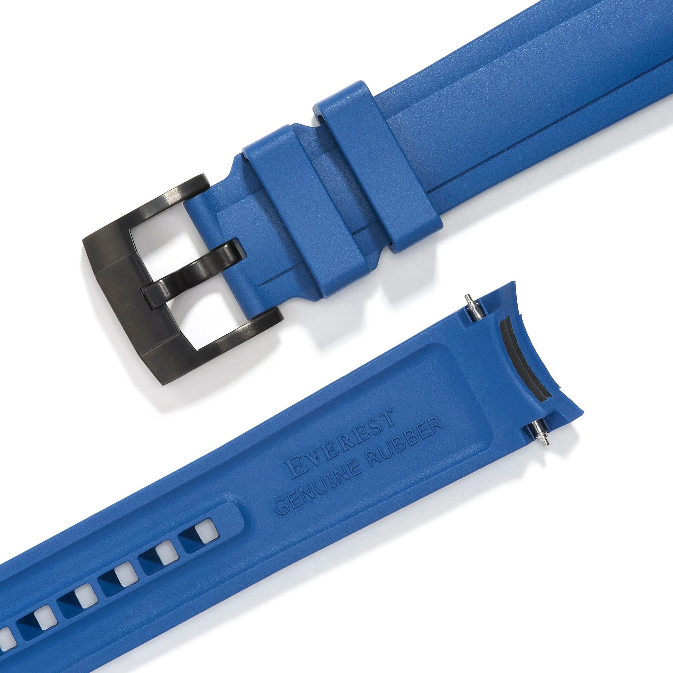 Curved End Rubber Strap for Rolex Submariner with Tang Buckle