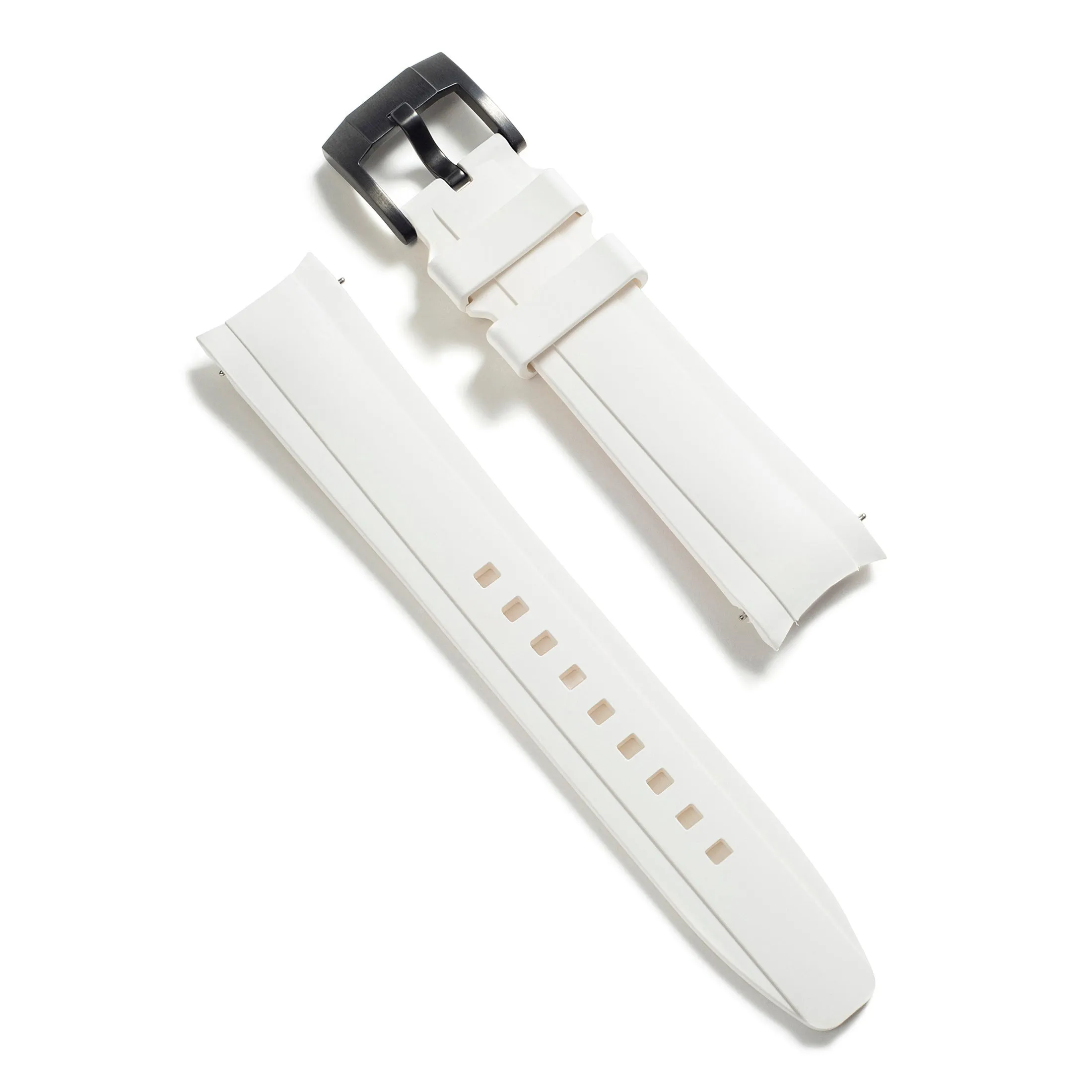 Curved End Rubber Strap for Rolex Submariner with Tang Buckle