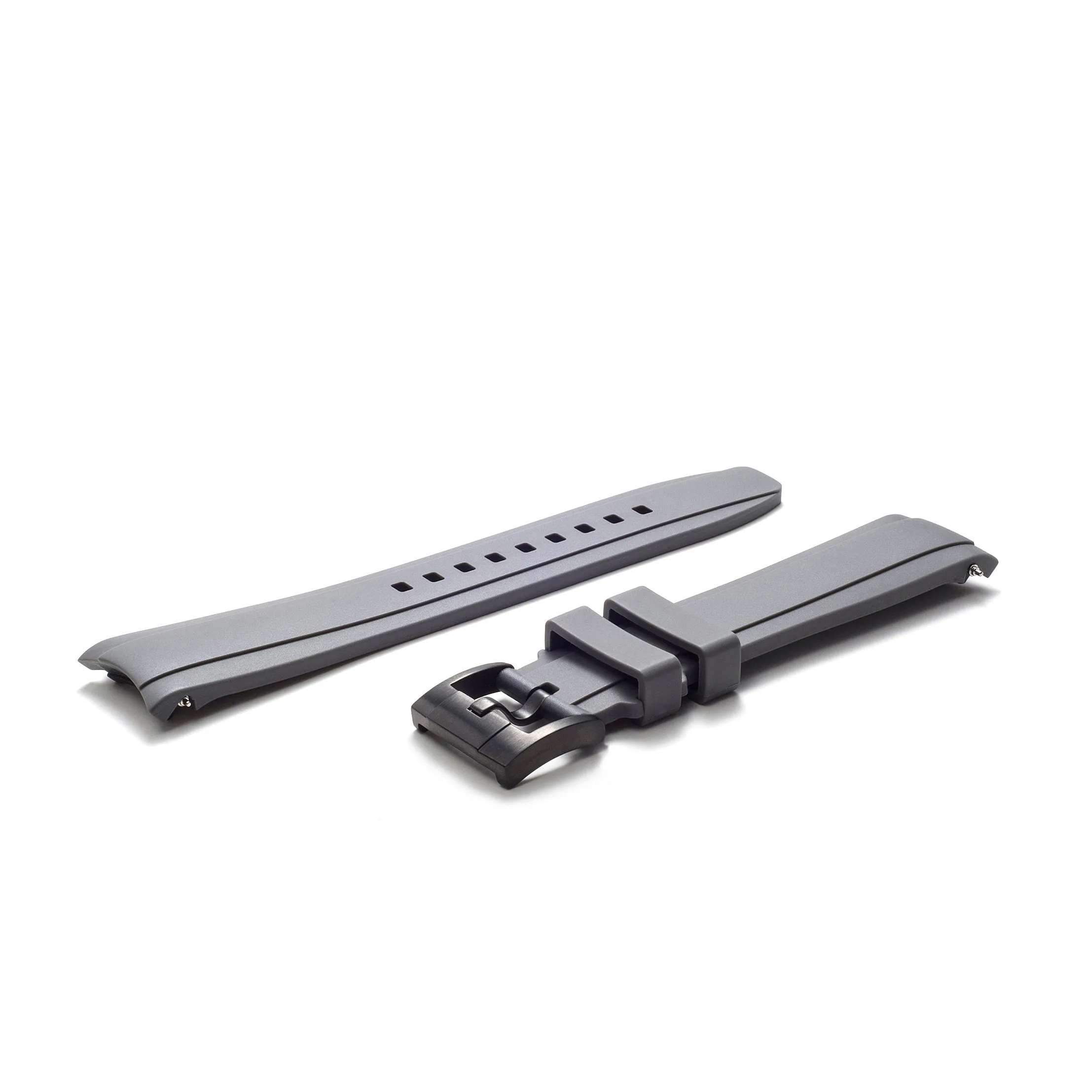 Curved End Rubber Strap for Rolex Submariner with Tang Buckle