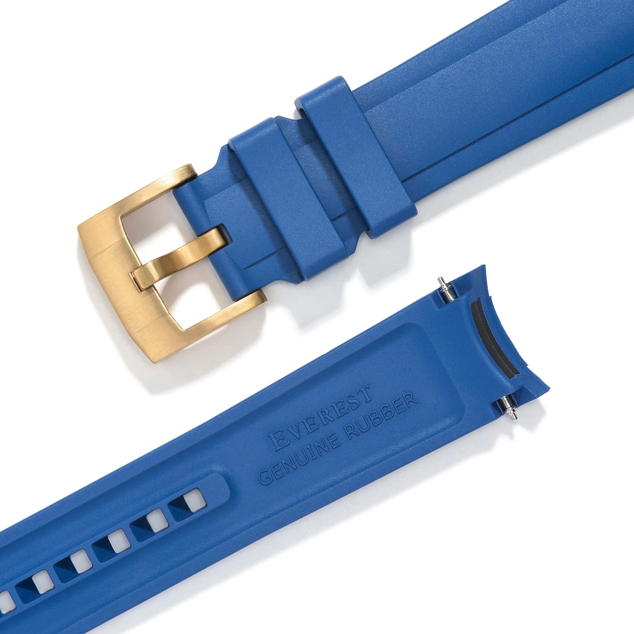 Curved End Rubber Strap for Rolex Submariner with Tang Buckle