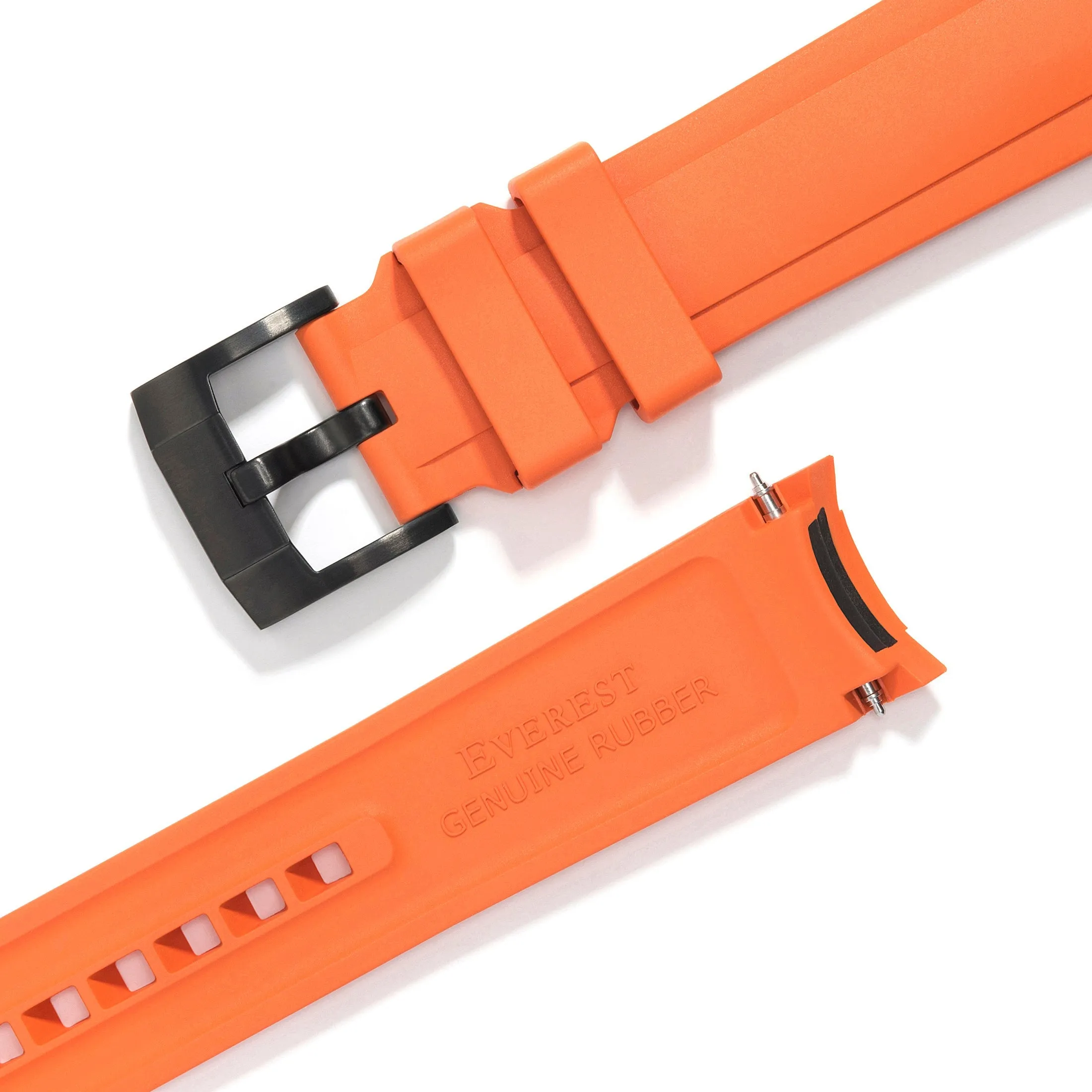 Curved End Rubber Strap for Rolex Submariner with Tang Buckle