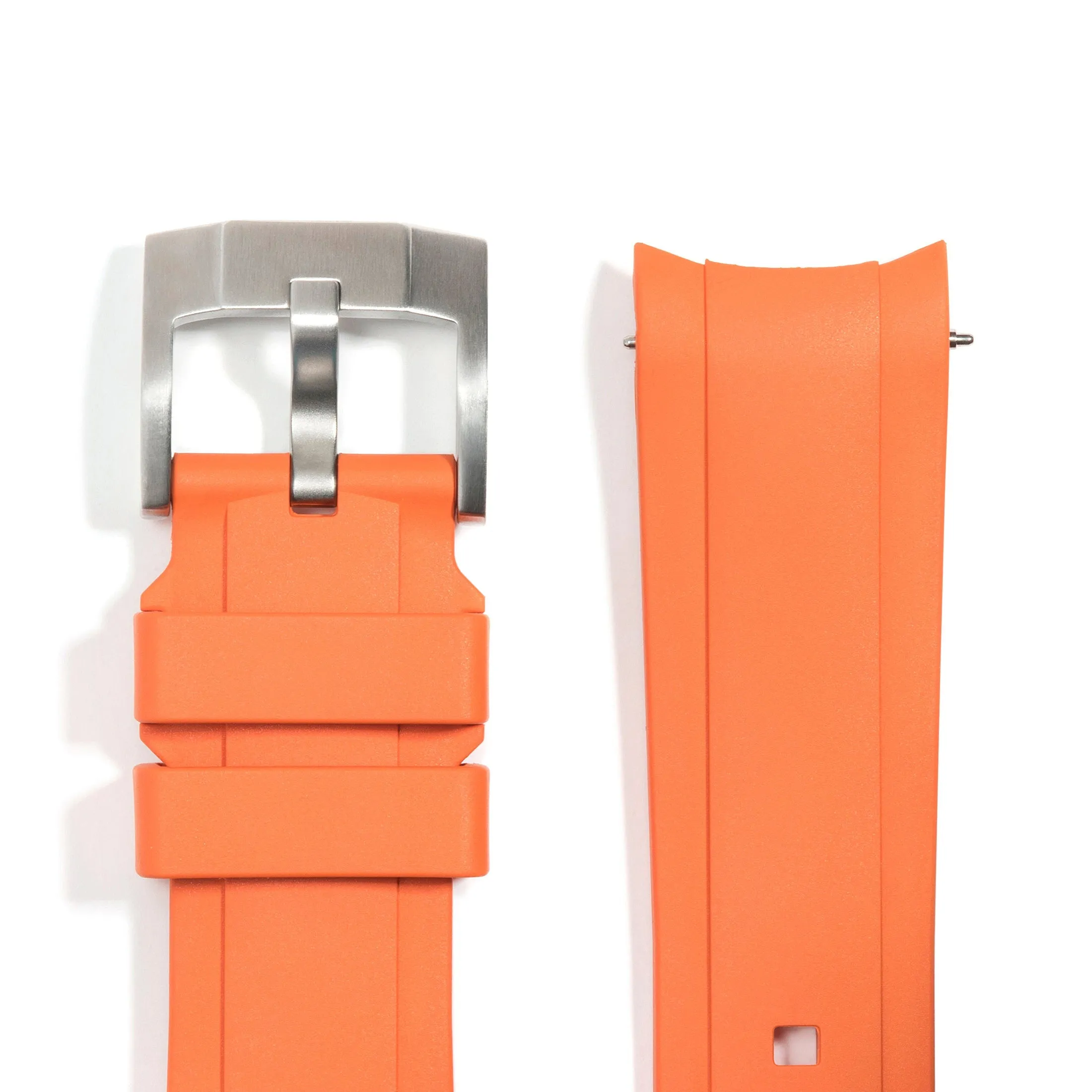 Curved End Rubber Strap for Rolex Submariner with Tang Buckle