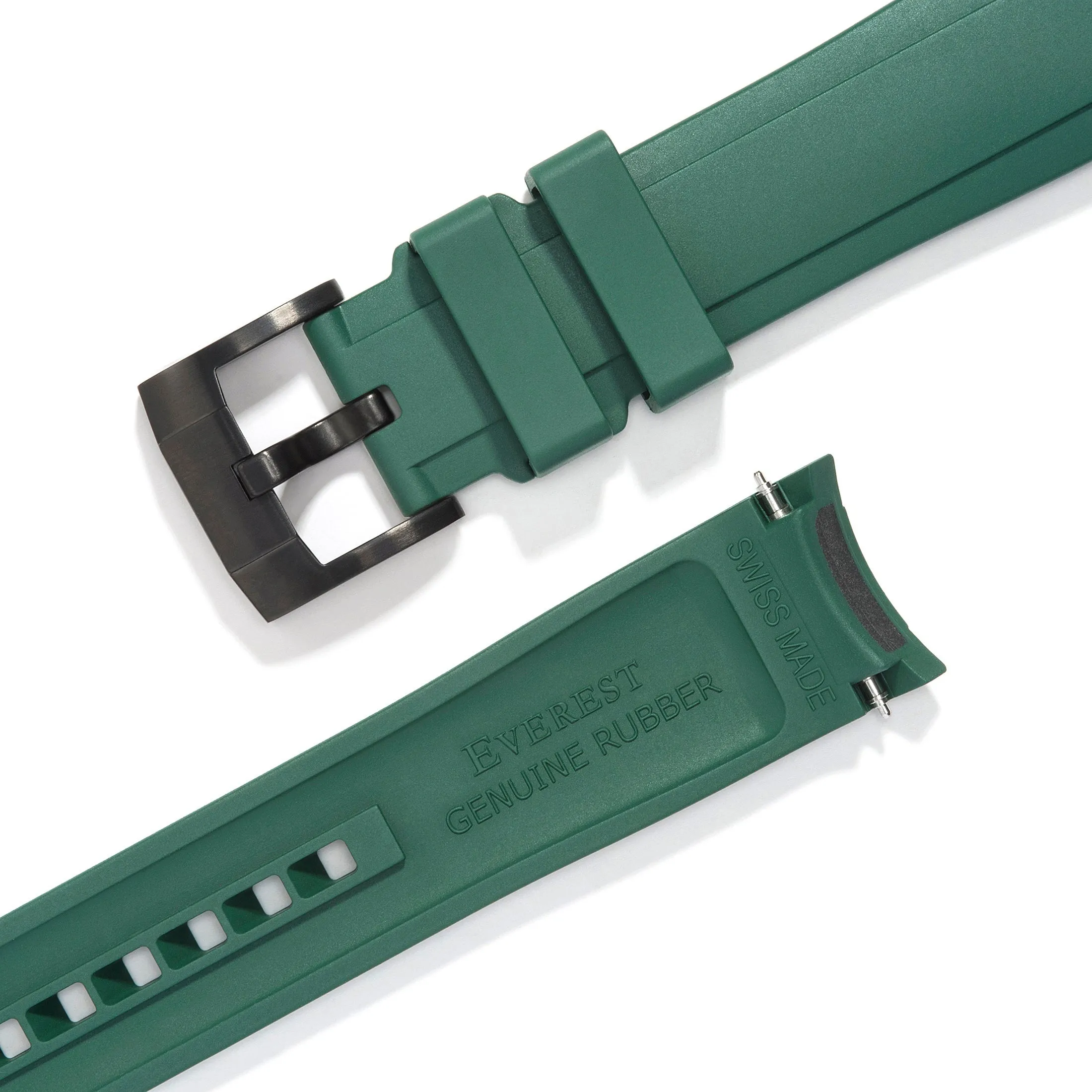 Curved End Rubber Strap for Rolex Submariner with Tang Buckle