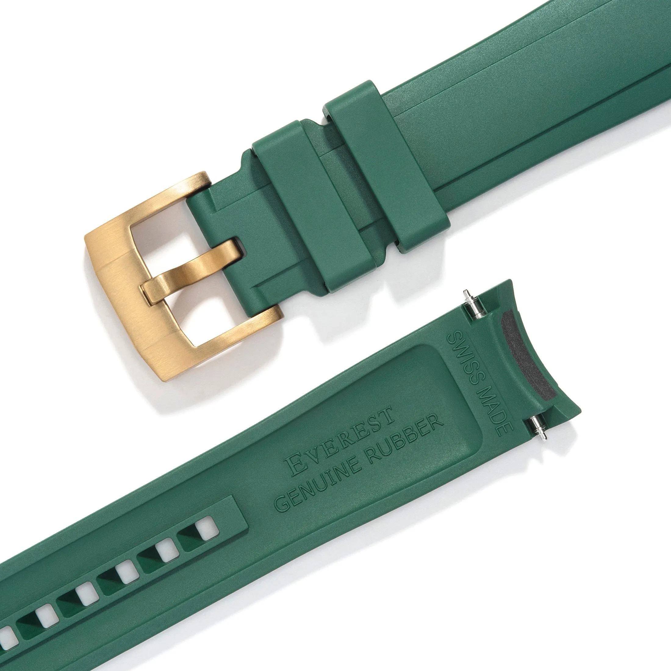 Curved End Rubber Strap for Rolex Submariner with Tang Buckle