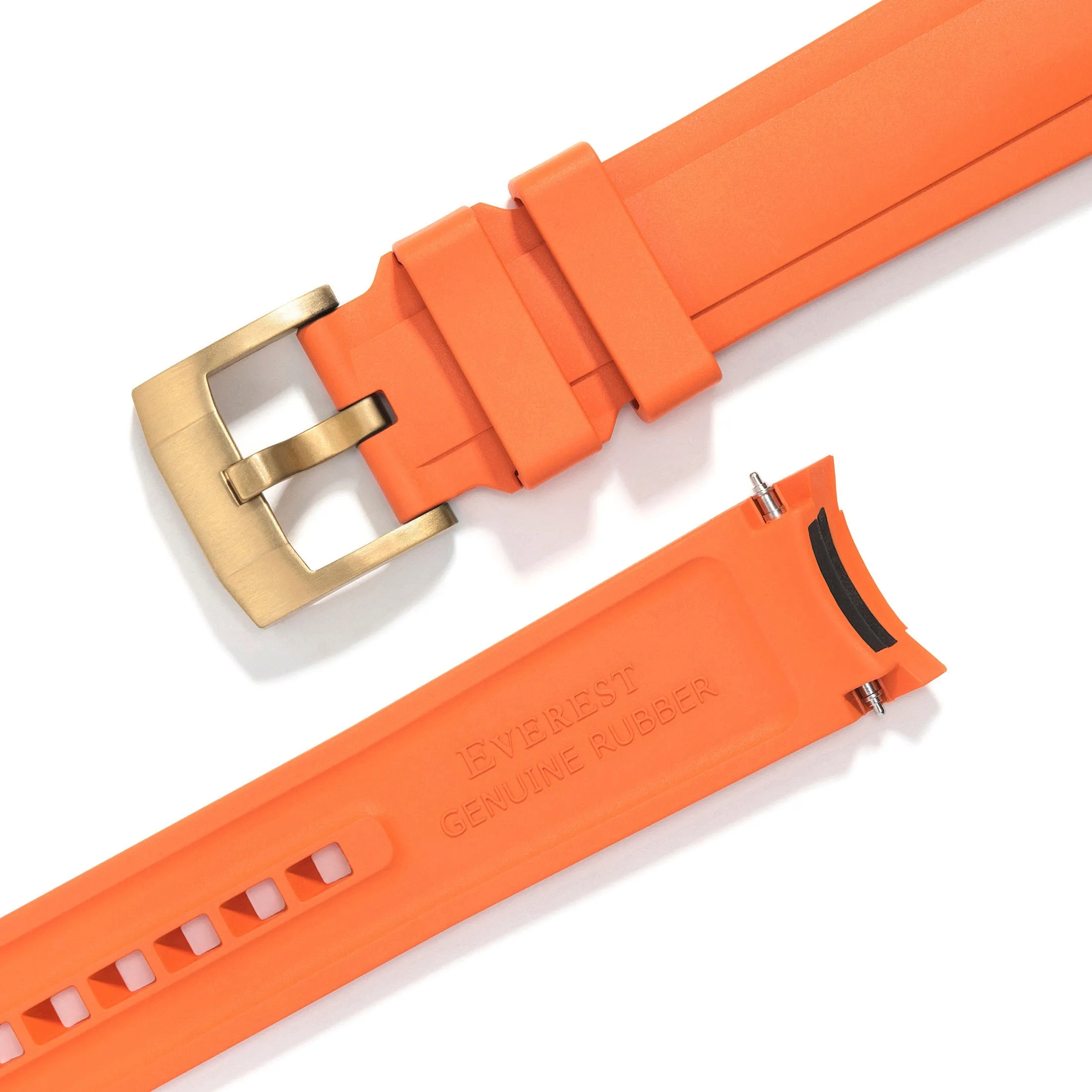 Curved End Rubber Strap for Rolex Submariner with Tang Buckle