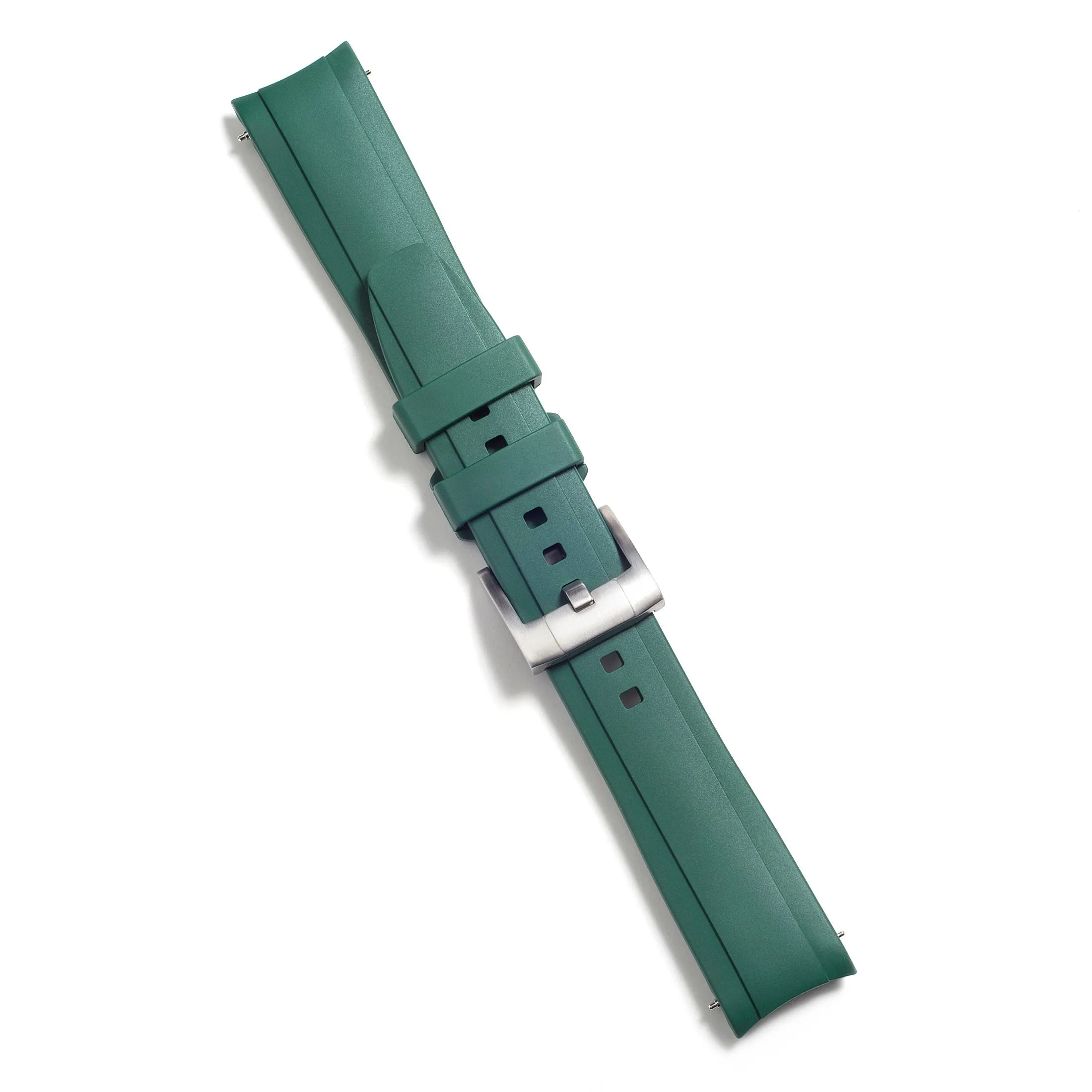 Curved End Rubber Strap for Rolex Submariner with Tang Buckle