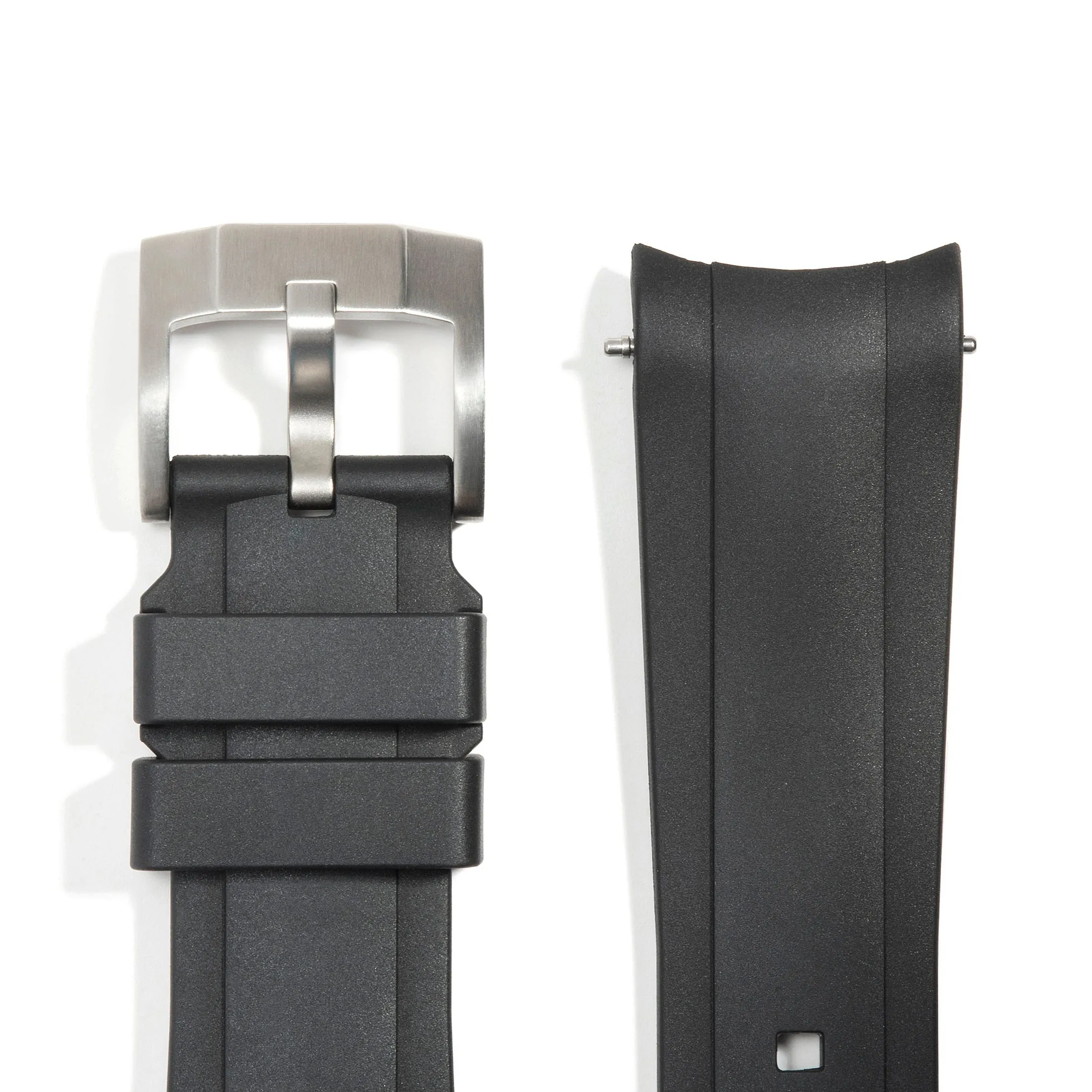 Curved End Rubber Strap for Rolex Submariner with Tang Buckle
