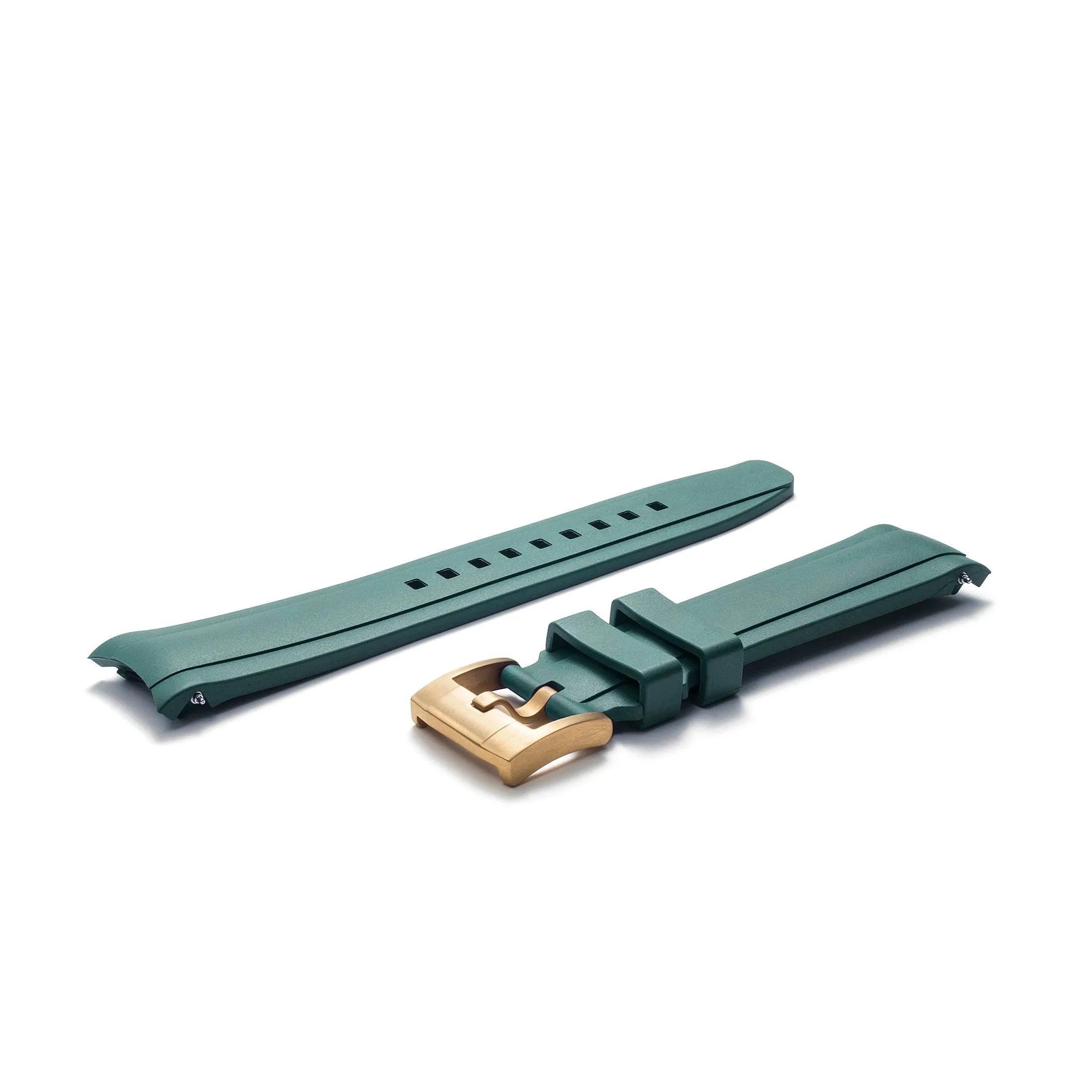 Curved End Rubber Strap for Rolex Submariner with Tang Buckle